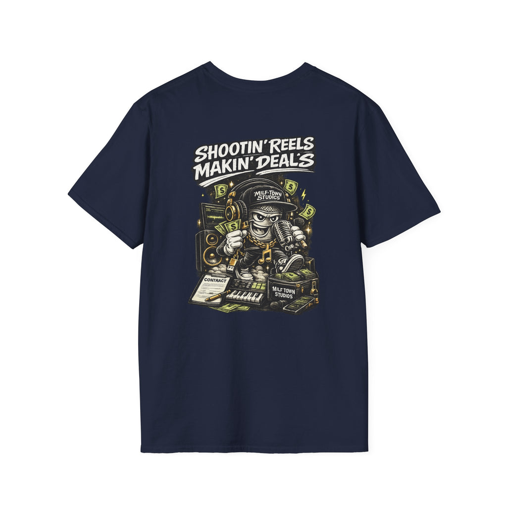 MILF-TOWN STUDIOS Creator Hustle Streetwear Shirt - “Shootin’ Reels Makin’ Deals” Graphic Tee