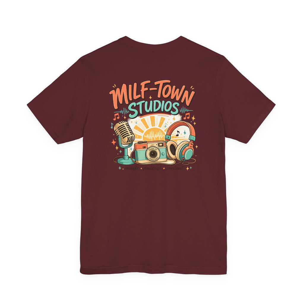 MILF-TOWN STUDIOS Retro Creator Tee – Podcast, Music & Content Creator Graphic Shirt