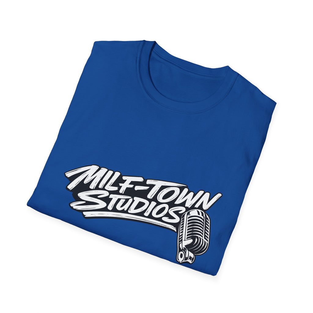MILF-TOWN STUDIOS Vintage Mic Graphic Tee – Retro Audio, Podcast & Creator Streetwear Shirt
