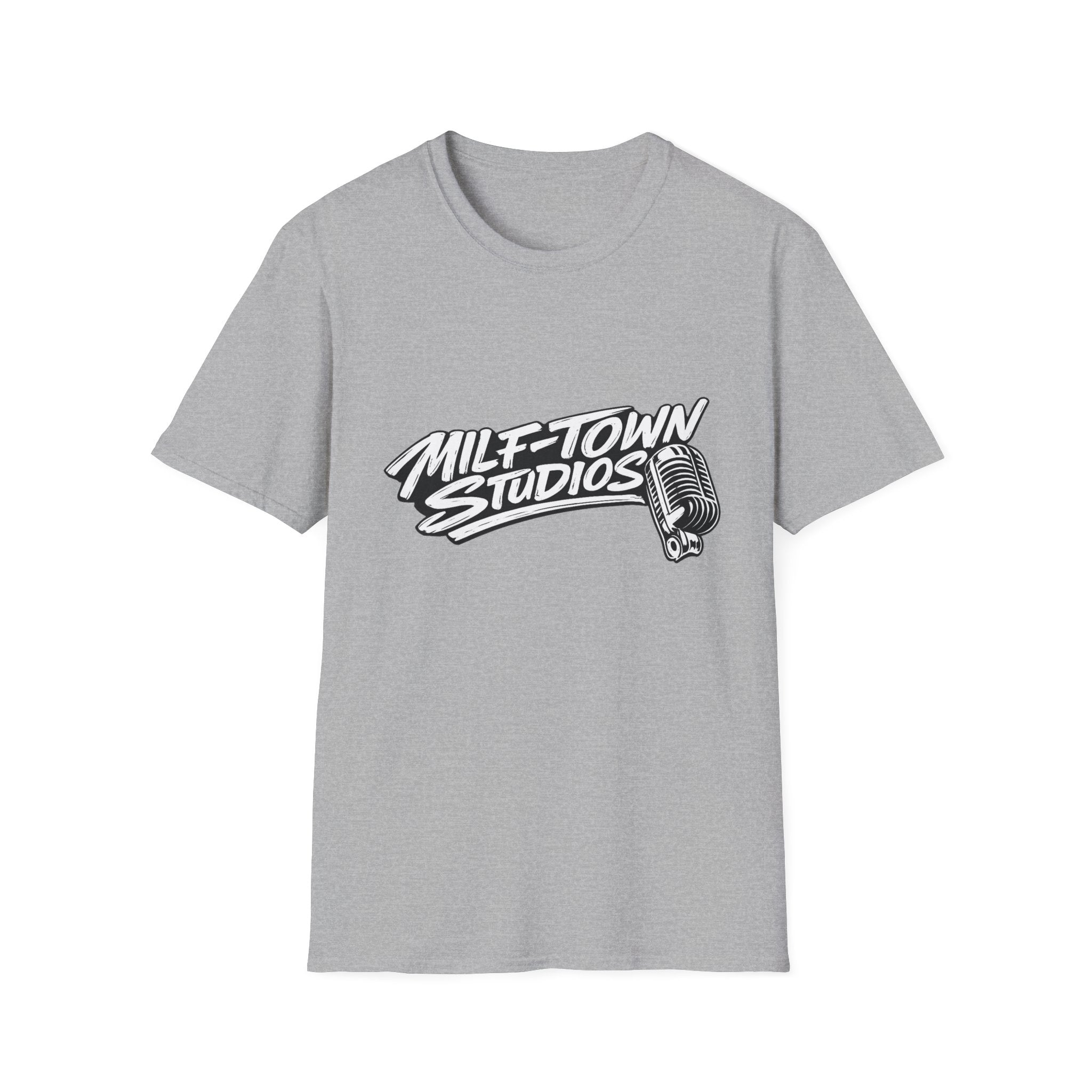 MILF-TOWN STUDIOS Vintage Mic Graphic Tee – Retro Audio, Podcast & Creator Streetwear Shirt