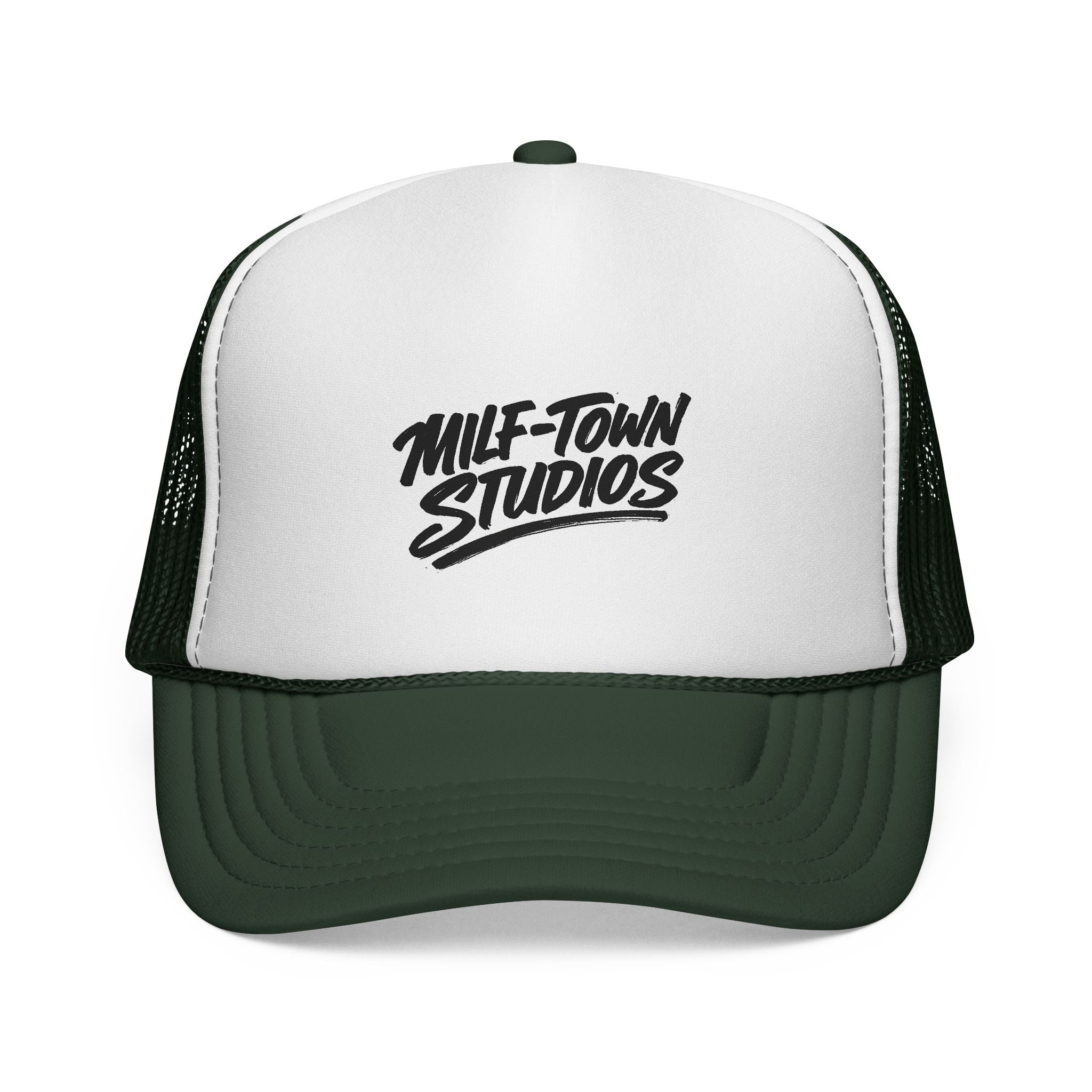 MILF-TOWN STUDIOS Retro Trucker Hat – Creator Streetwear Podcast Snapback Cap