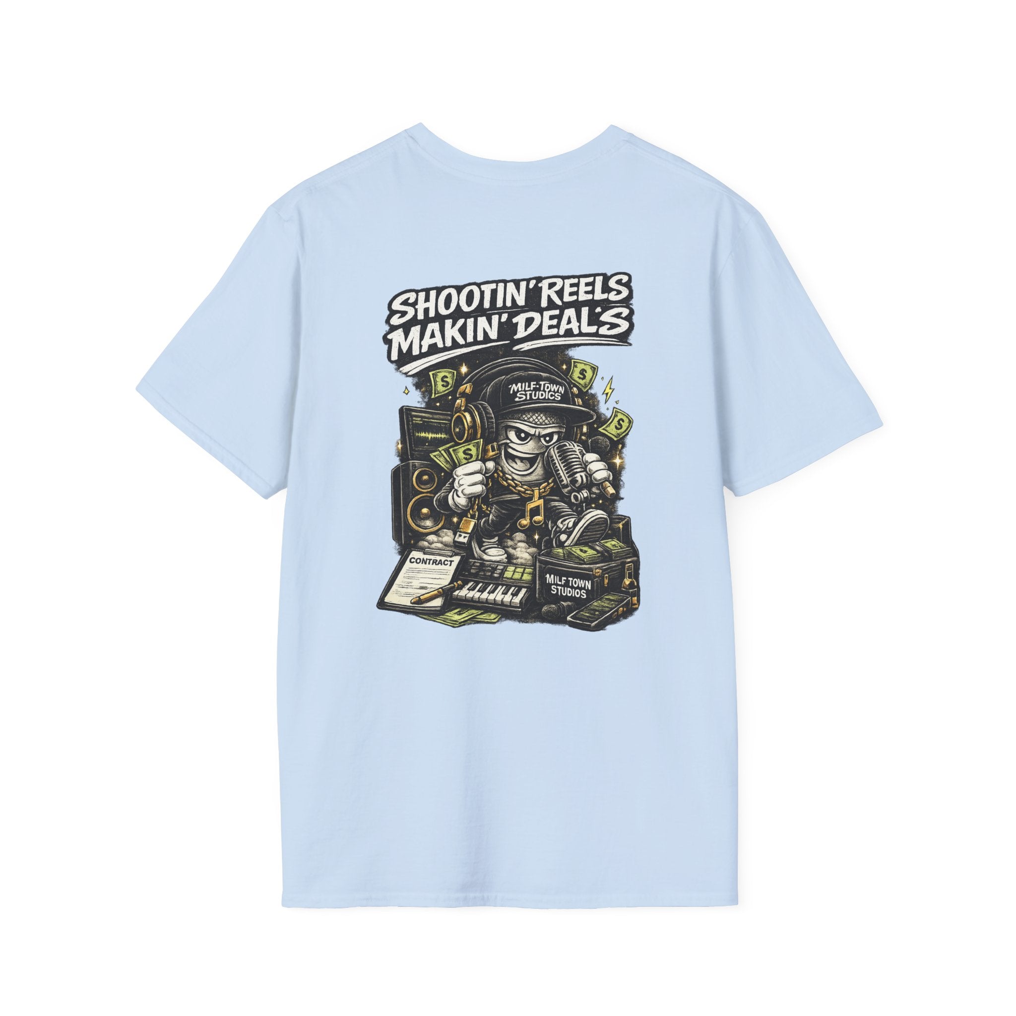 MILF-TOWN STUDIOS Creator Hustle Streetwear Shirt - “Shootin’ Reels Makin’ Deals” Graphic Tee