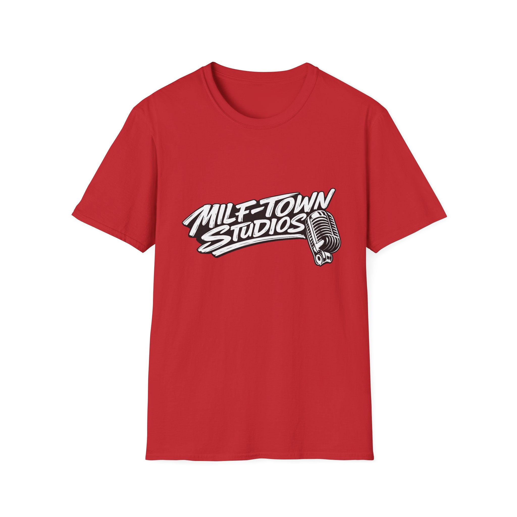 MILF-TOWN STUDIOS Vintage Mic Graphic Tee – Retro Audio, Podcast & Creator Streetwear Shirt