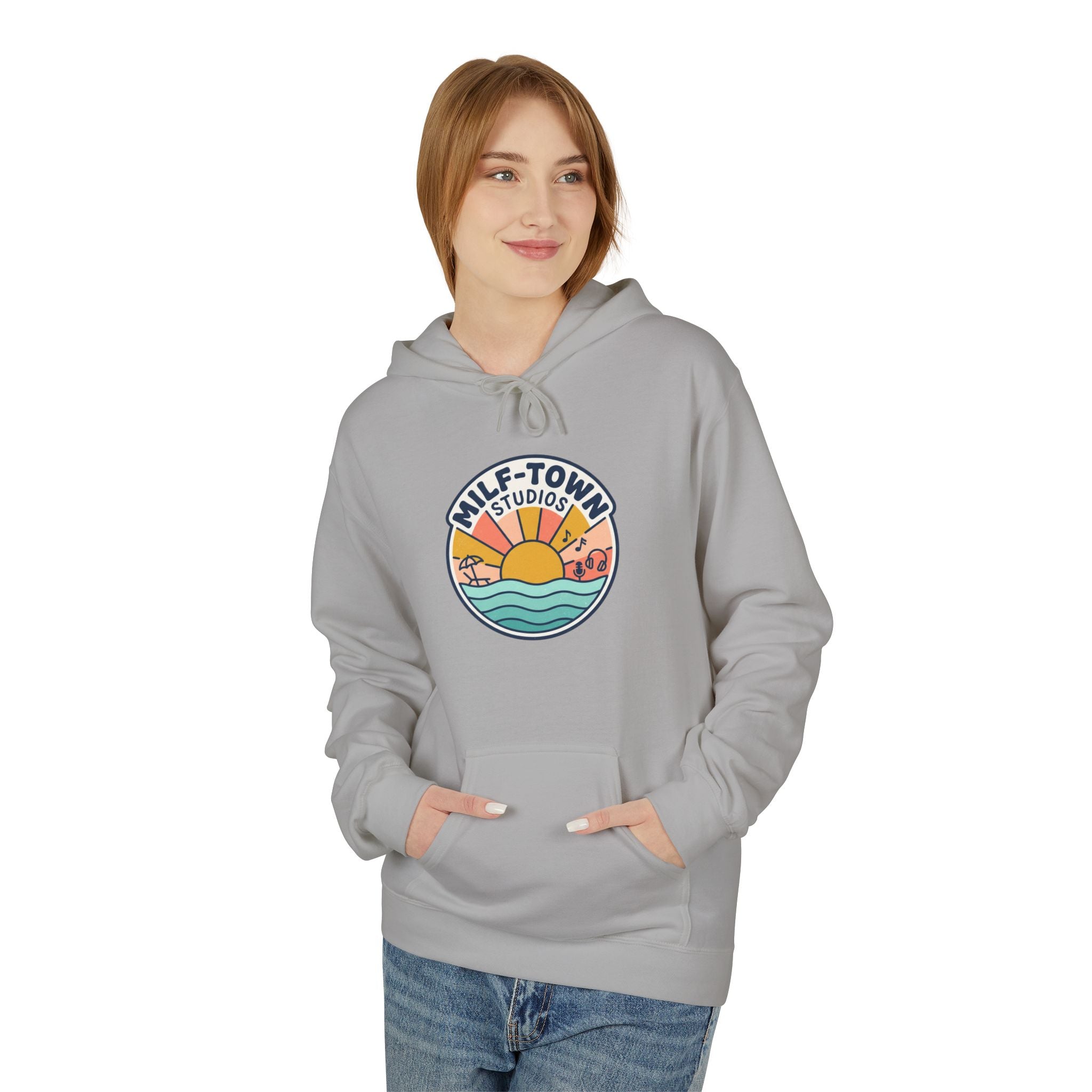MILF-TOWN STUDIOS Coastal Sunset Hoodie – Retro Creator Lifestyle Pullover