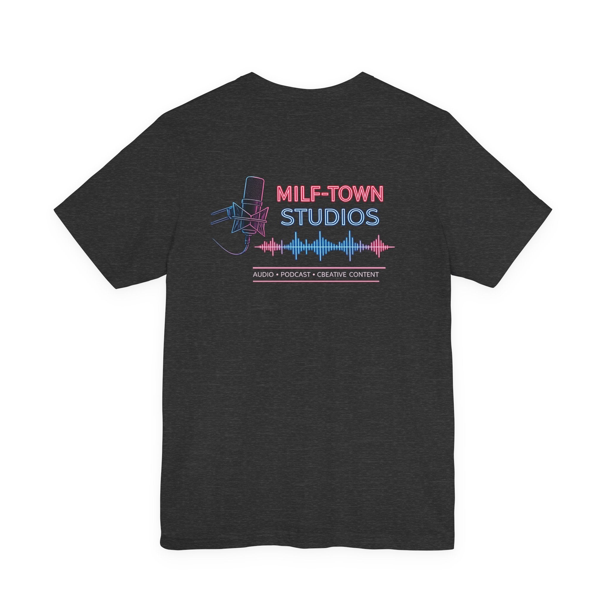MILF-TOWN STUDIOS Neon Audio Wave Tee – Podcast & Creative Content Streetwear Shirt