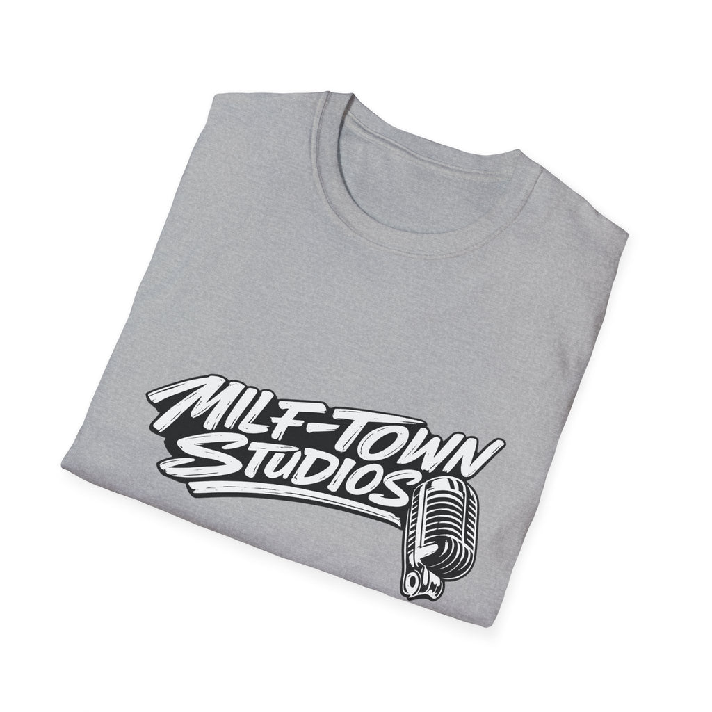 MILF-TOWN STUDIOS Vintage Mic Graphic Tee – Retro Audio, Podcast & Creator Streetwear Shirt
