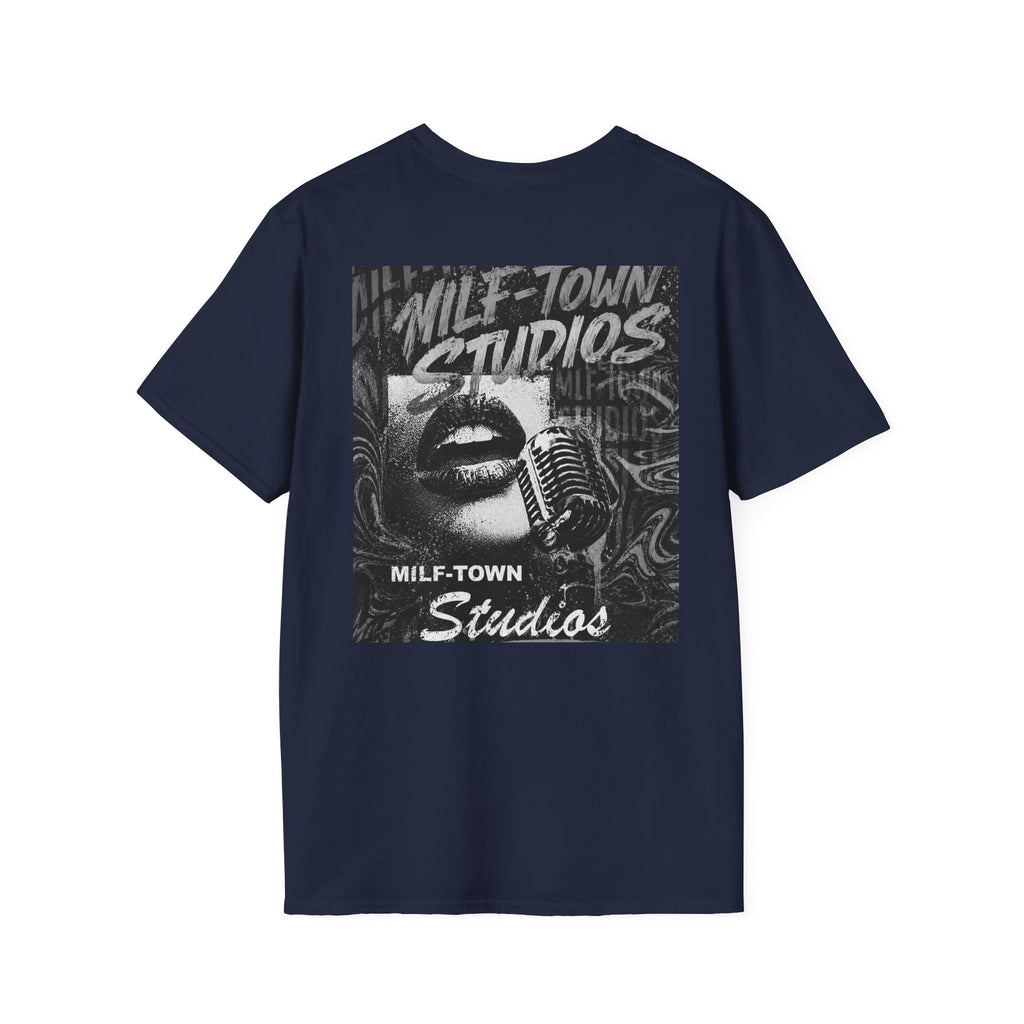 MILF-TOWN STUDIOS Vintage Mic Graphic Tee – Retro Audio, Podcast & Creator Streetwear Shirt