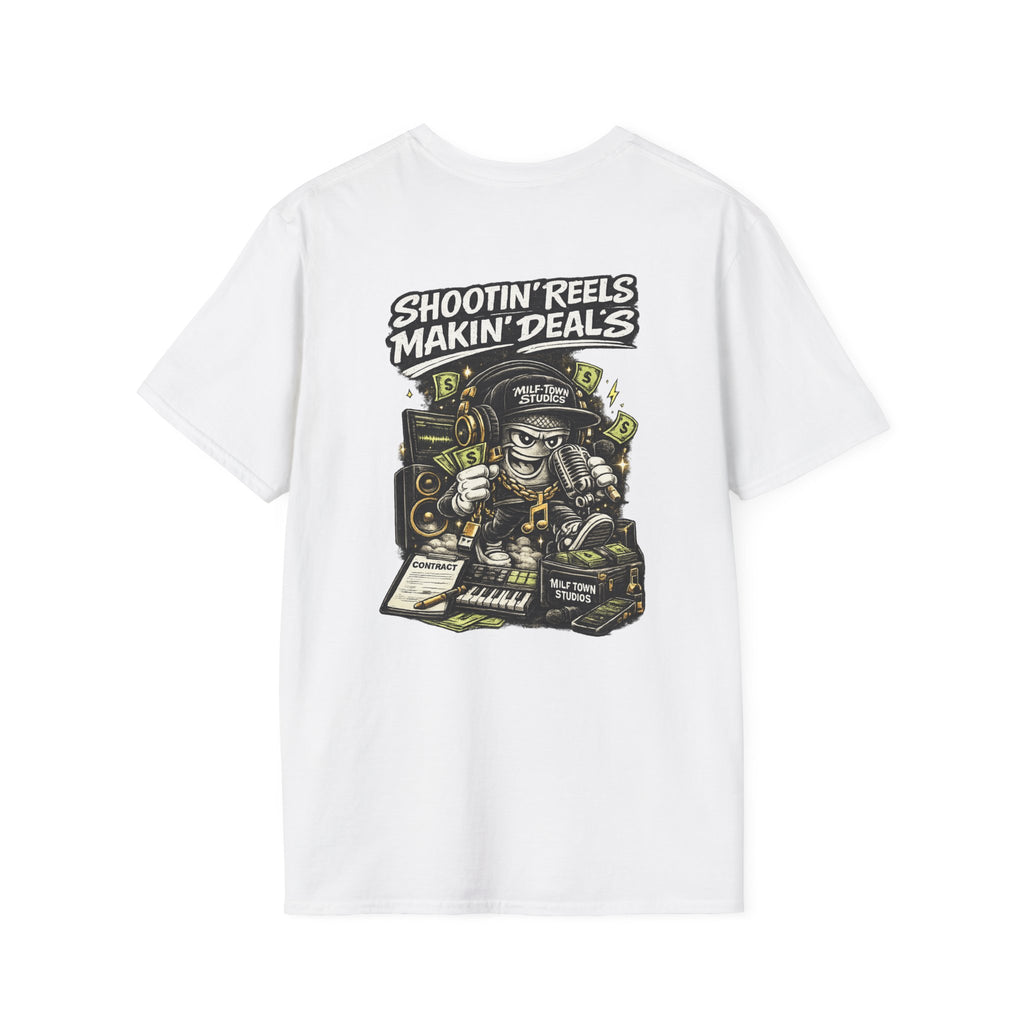 MILF-TOWN STUDIOS Creator Hustle Streetwear Shirt - “Shootin’ Reels Makin’ Deals” Graphic Tee