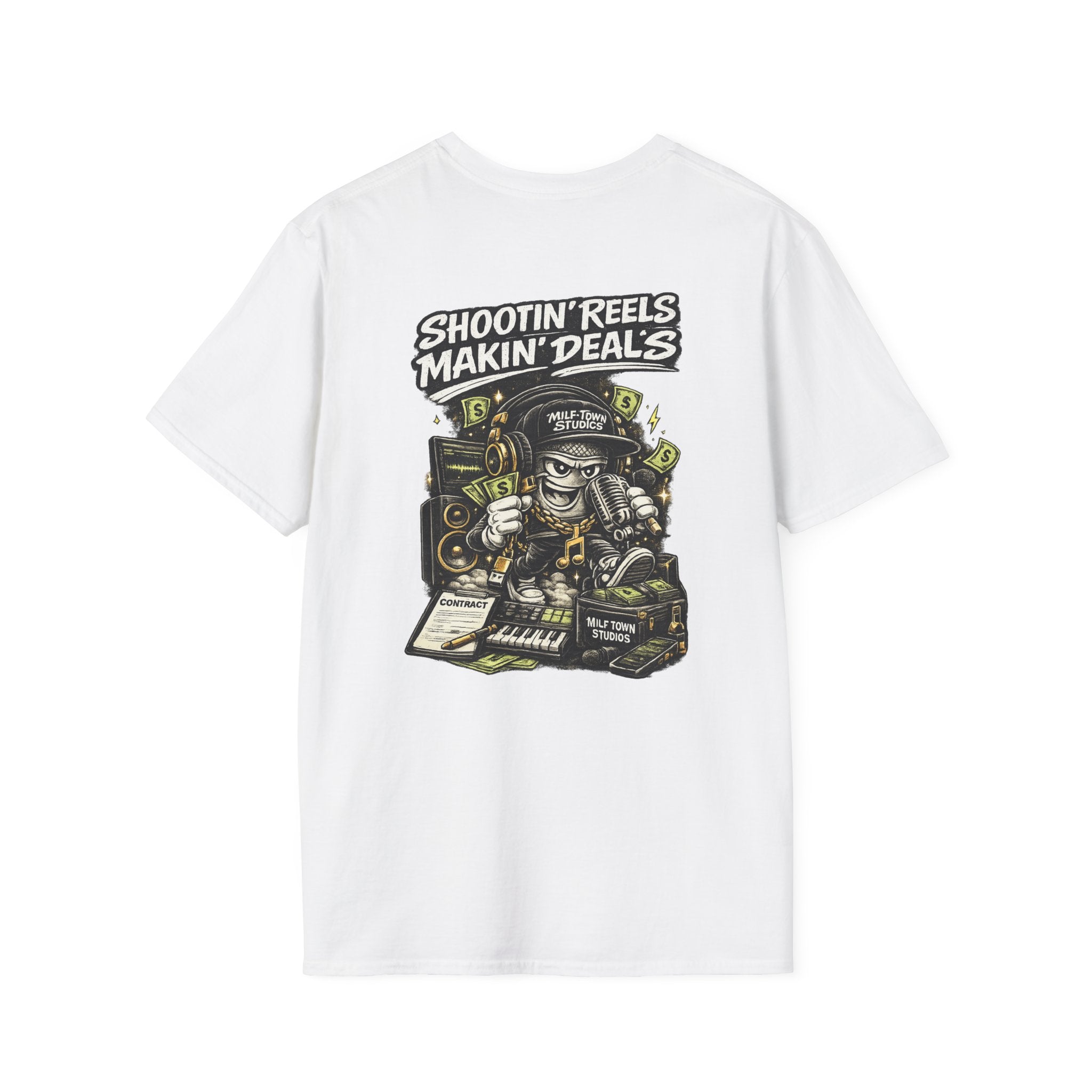 MILF-TOWN STUDIOS Creator Hustle Streetwear Shirt - “Shootin’ Reels Makin’ Deals” Graphic Tee