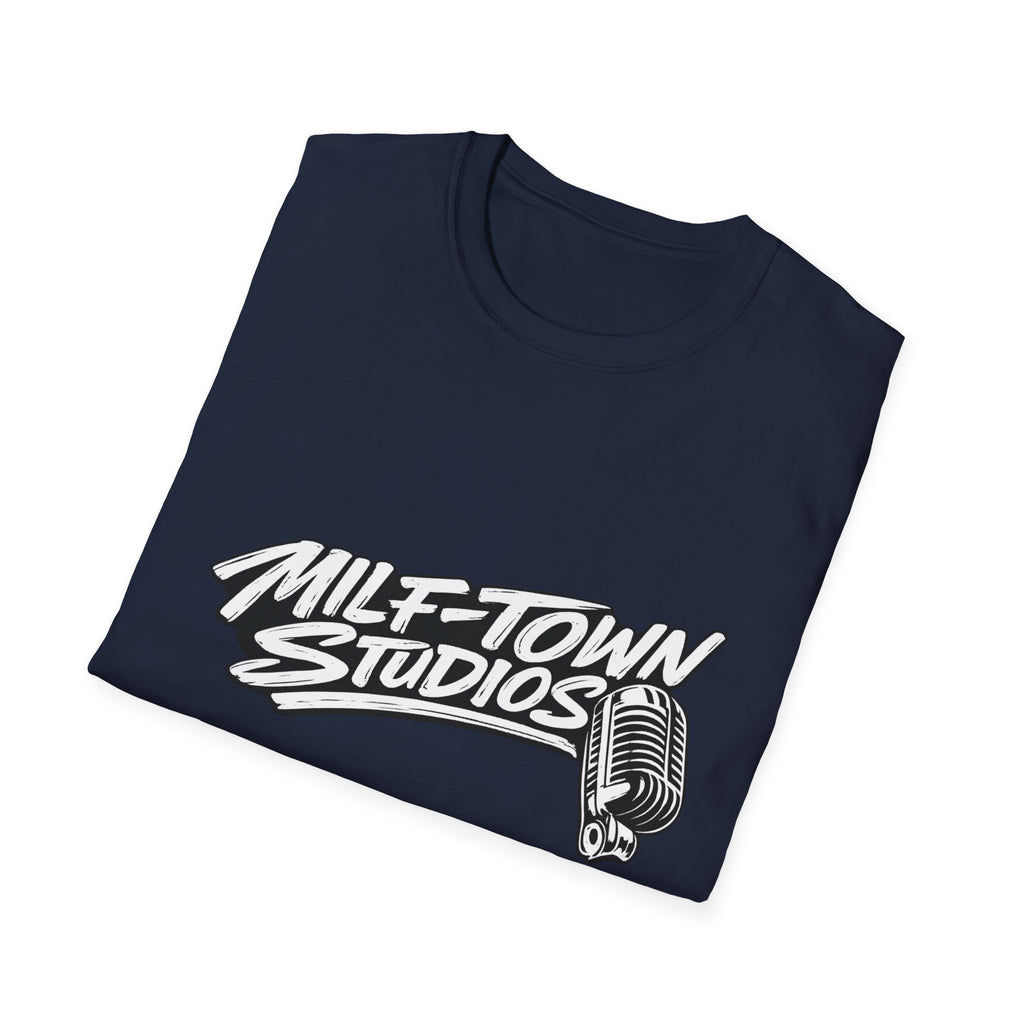 MILF-TOWN STUDIOS Vintage Mic Graphic Tee – Retro Audio, Podcast & Creator Streetwear Shirt