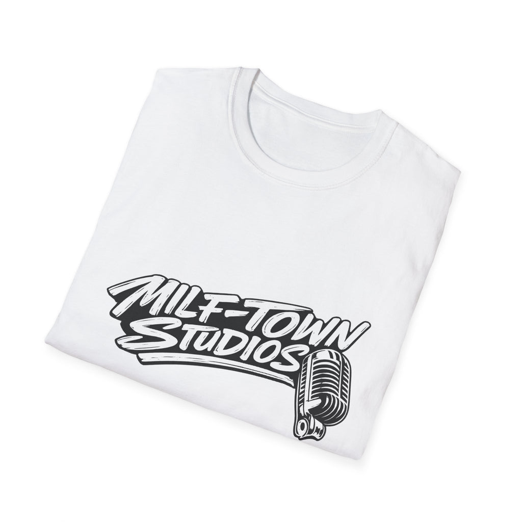 MILF-TOWN STUDIOS Vintage Mic Graphic Tee – Retro Audio, Podcast & Creator Streetwear Shirt