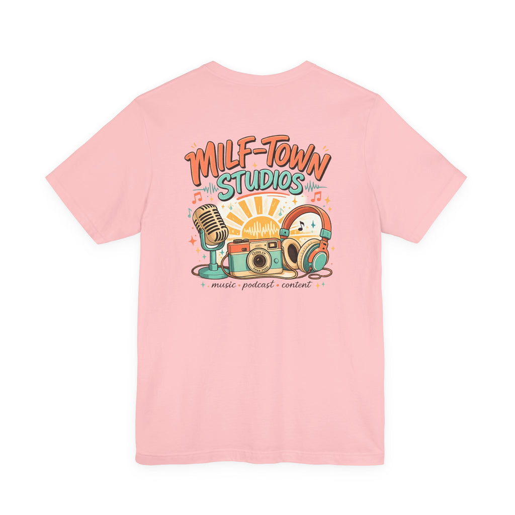 MILF-TOWN STUDIOS Retro Creator Tee – Podcast, Music & Content Creator Graphic Shirt