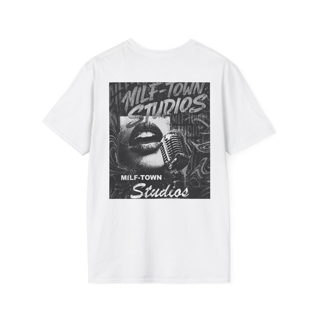 MILF-TOWN STUDIOS Vintage Mic Graphic Tee – Retro Audio, Podcast & Creator Streetwear Shirt