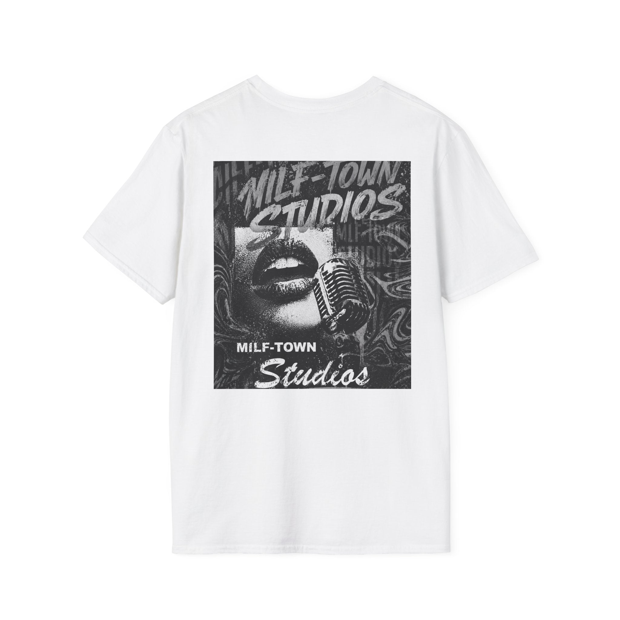 MILF-TOWN STUDIOS Vintage Mic Graphic Tee – Retro Audio, Podcast & Creator Streetwear Shirt