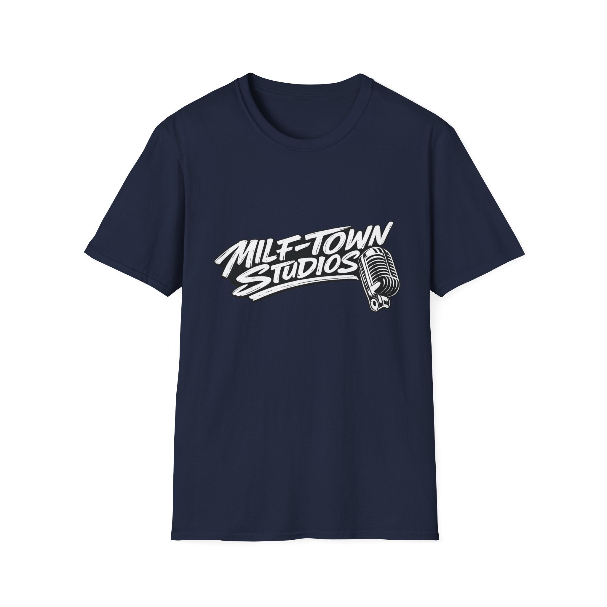 MILF-TOWN STUDIOS Vintage Mic Graphic Tee – Retro Audio, Podcast & Creator Streetwear Shirt