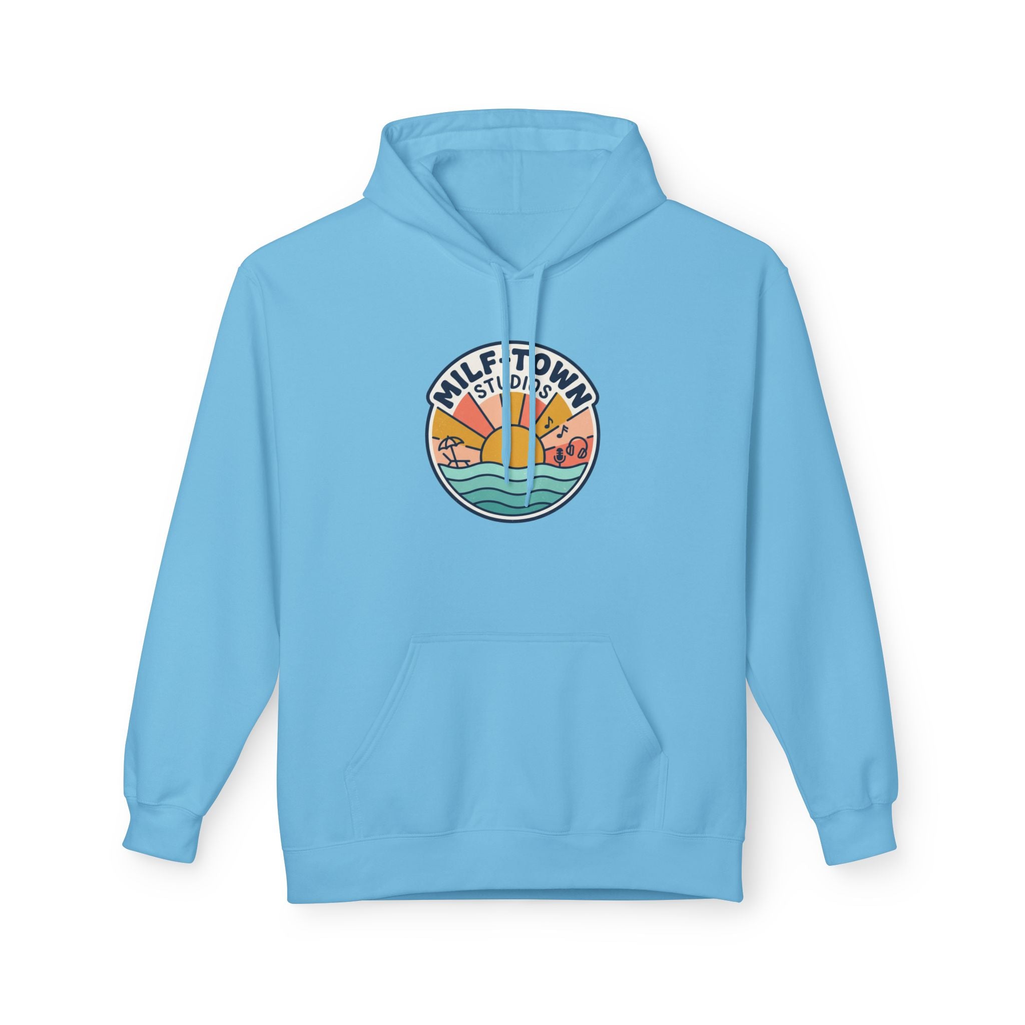 MILF-TOWN STUDIOS Coastal Sunset Hoodie – Retro Creator Lifestyle Pullover