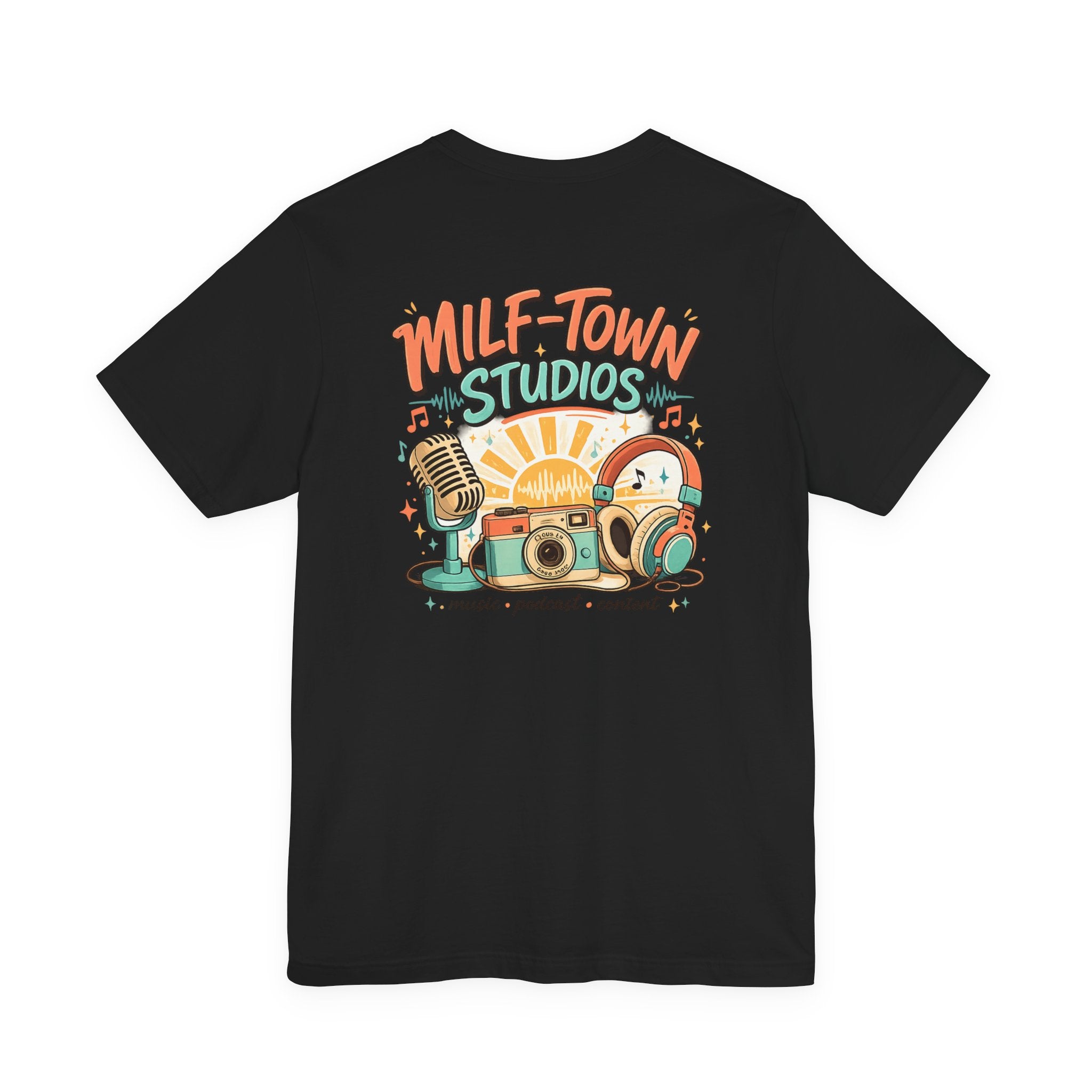 MILF-TOWN STUDIOS Retro Creator Tee – Podcast, Music & Content Creator Graphic Shirt