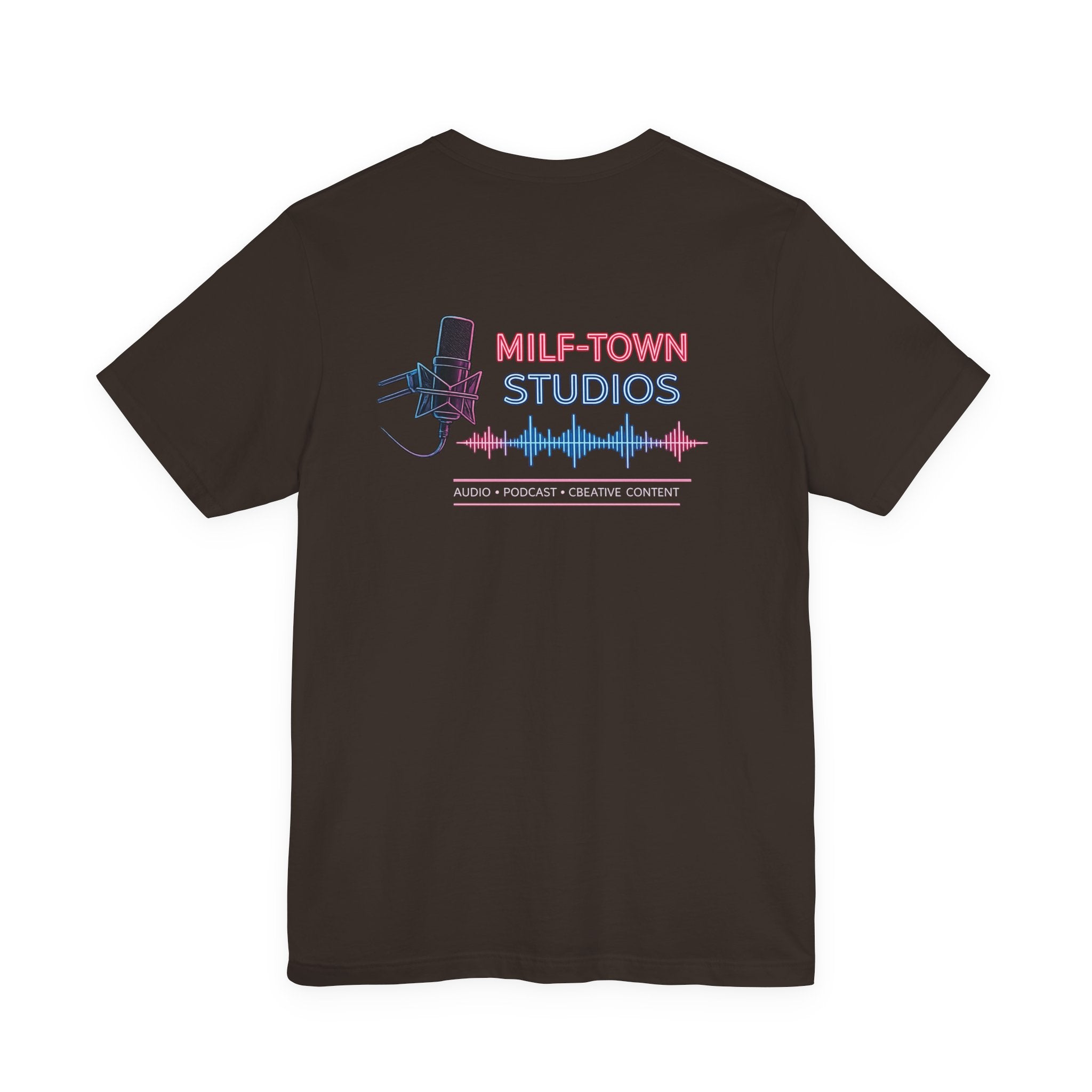 MILF-TOWN STUDIOS Neon Audio Wave Tee – Podcast & Creative Content Streetwear Shirt