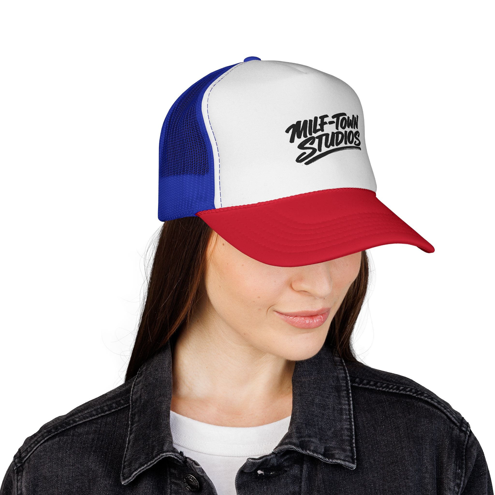 MILF-TOWN STUDIOS Retro Trucker Hat – Creator Streetwear Podcast Snapback Cap
