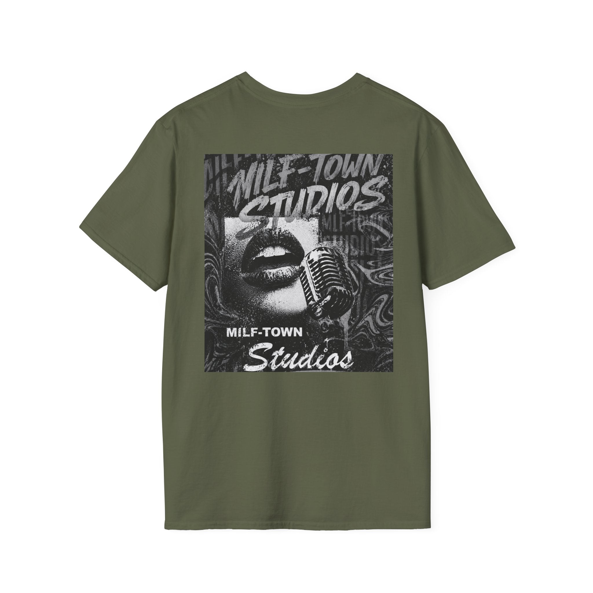 MILF-TOWN STUDIOS Vintage Mic Graphic Tee – Retro Audio, Podcast & Creator Streetwear Shirt
