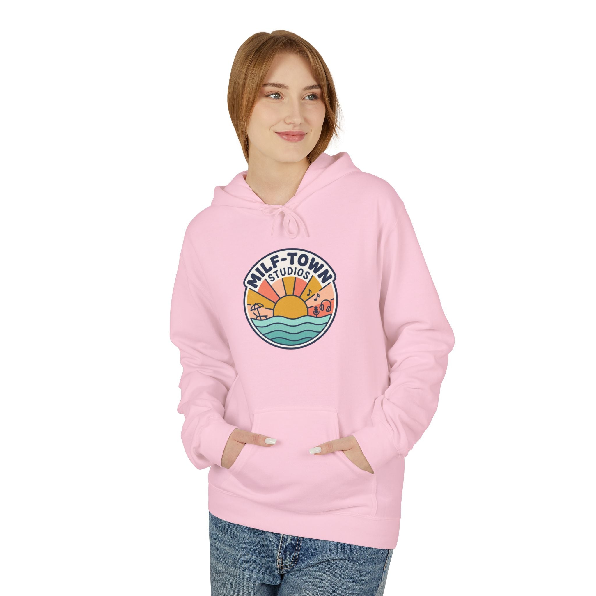 MILF-TOWN STUDIOS Coastal Sunset Hoodie – Retro Creator Lifestyle Pullover