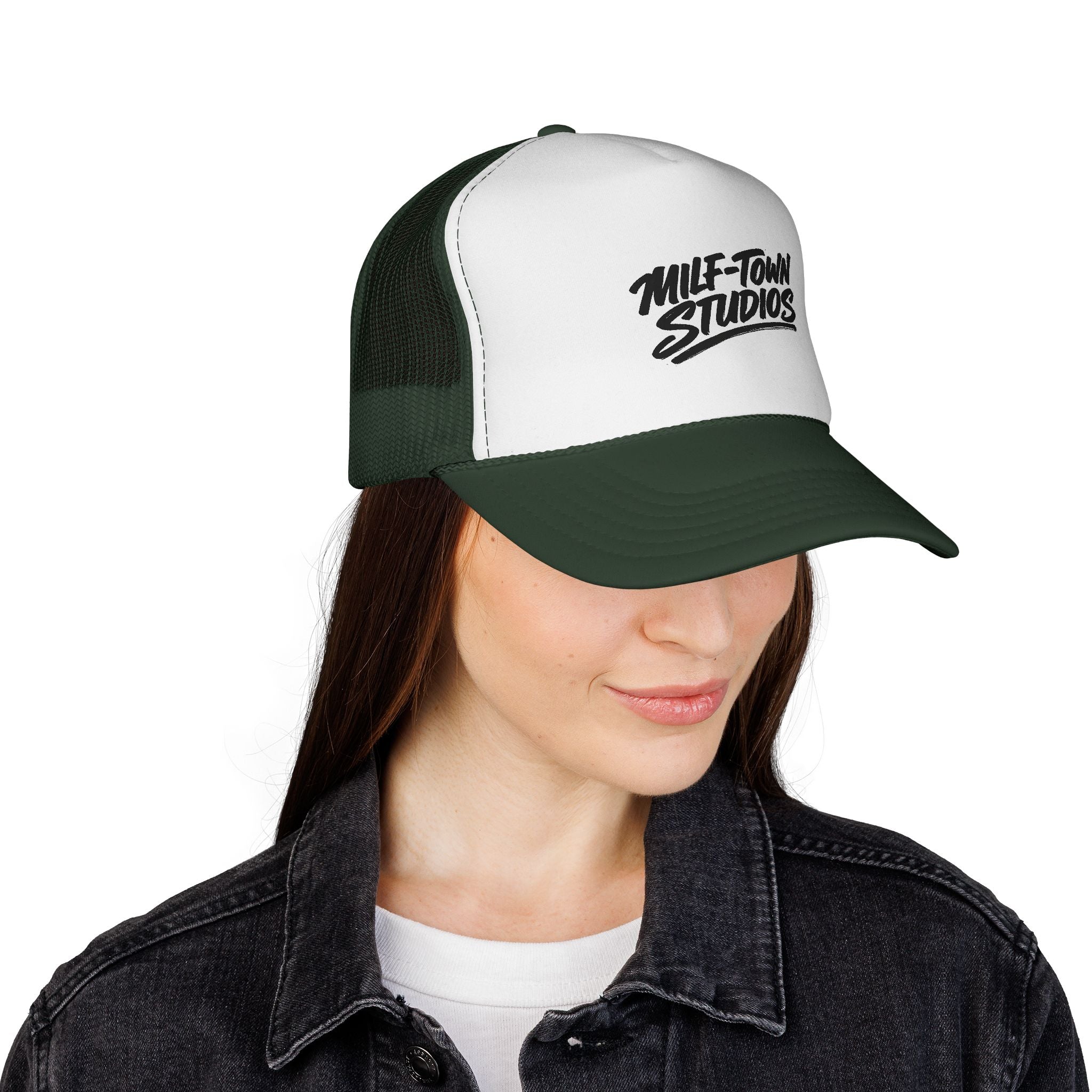 MILF-TOWN STUDIOS Retro Trucker Hat – Creator Streetwear Podcast Snapback Cap