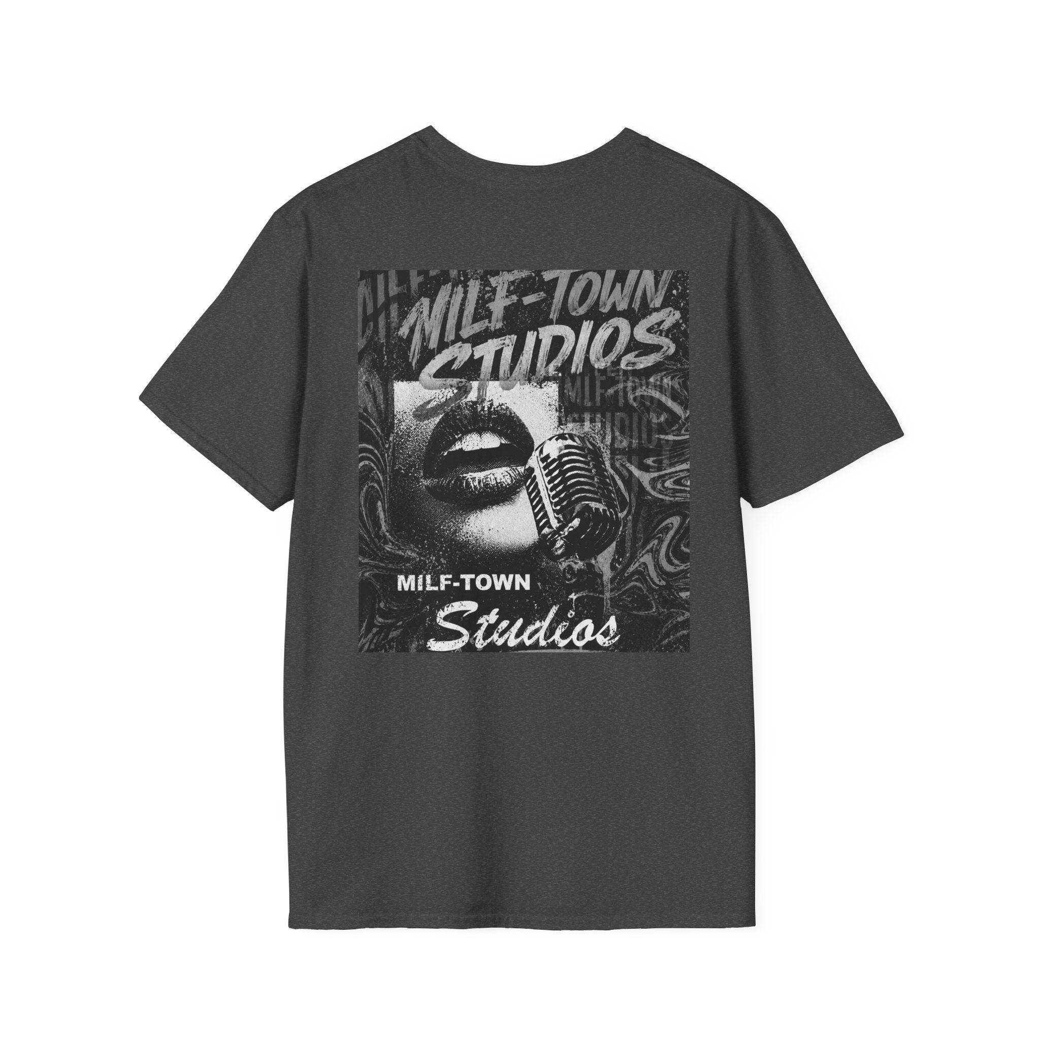 MILF-TOWN STUDIOS Vintage Mic Graphic Tee – Retro Audio, Podcast & Creator Streetwear Shirt