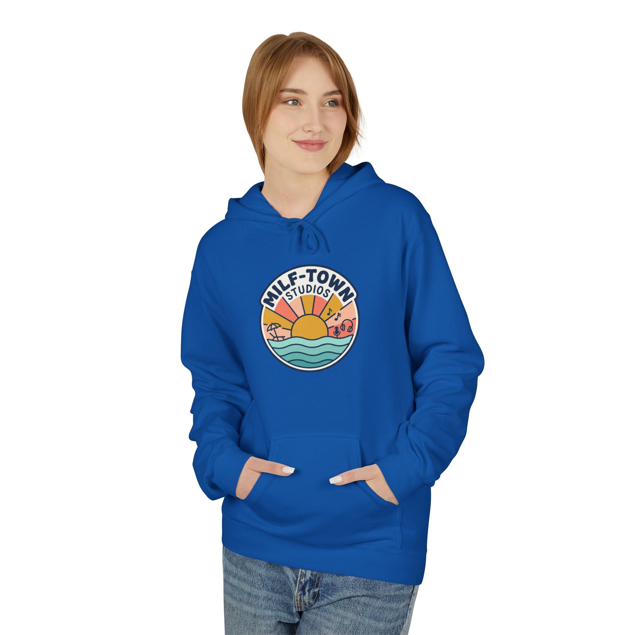 MILF-TOWN STUDIOS Coastal Sunset Hoodie – Retro Creator Lifestyle Pullover