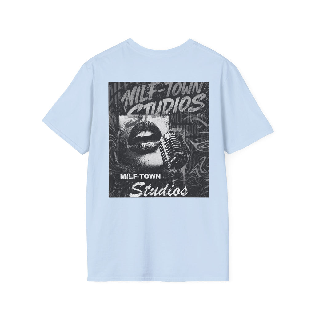 MILF-TOWN STUDIOS Vintage Mic Graphic Tee – Retro Audio, Podcast & Creator Streetwear Shirt