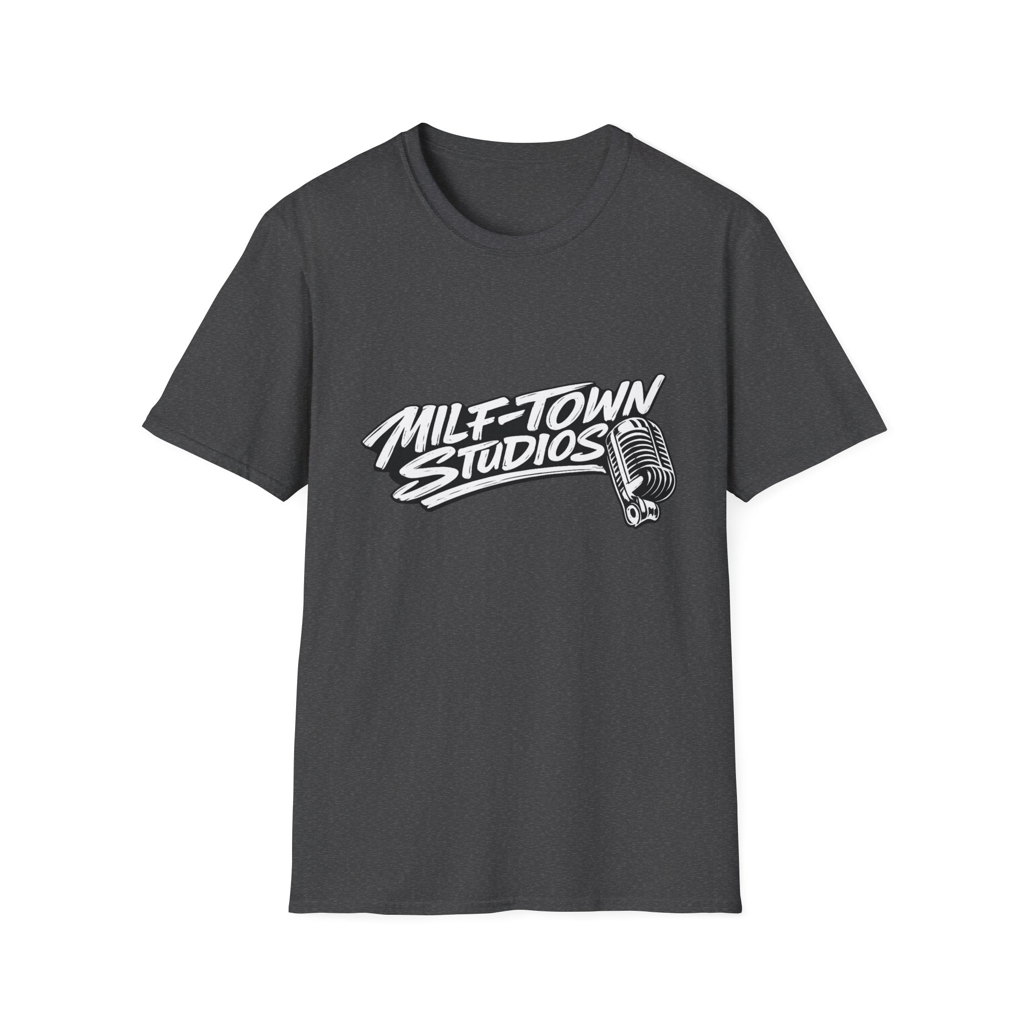MILF-TOWN STUDIOS Vintage Mic Graphic Tee – Retro Audio, Podcast & Creator Streetwear Shirt