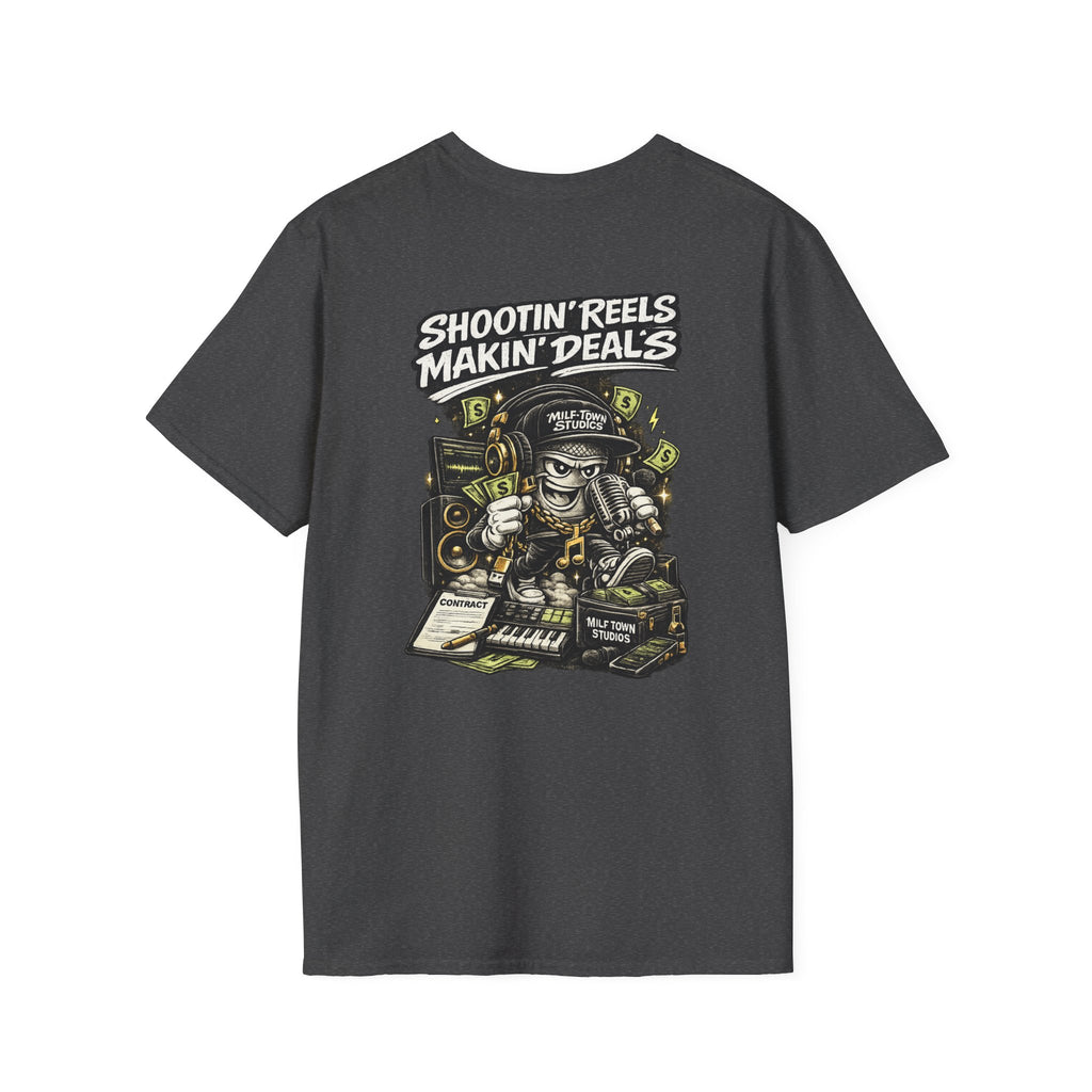 MILF-TOWN STUDIOS Creator Hustle Streetwear Shirt - “Shootin’ Reels Makin’ Deals” Graphic Tee