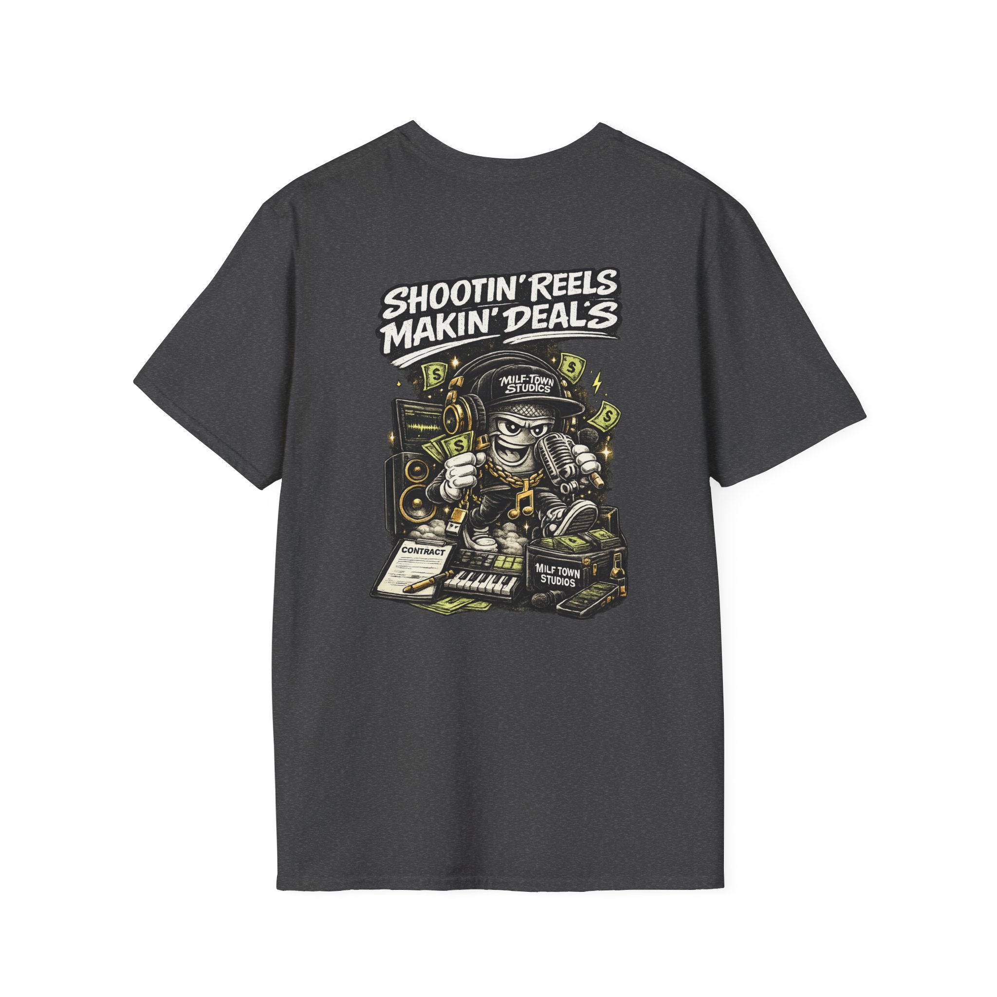 MILF-TOWN STUDIOS Creator Hustle Streetwear Shirt - “Shootin’ Reels Makin’ Deals” Graphic Tee