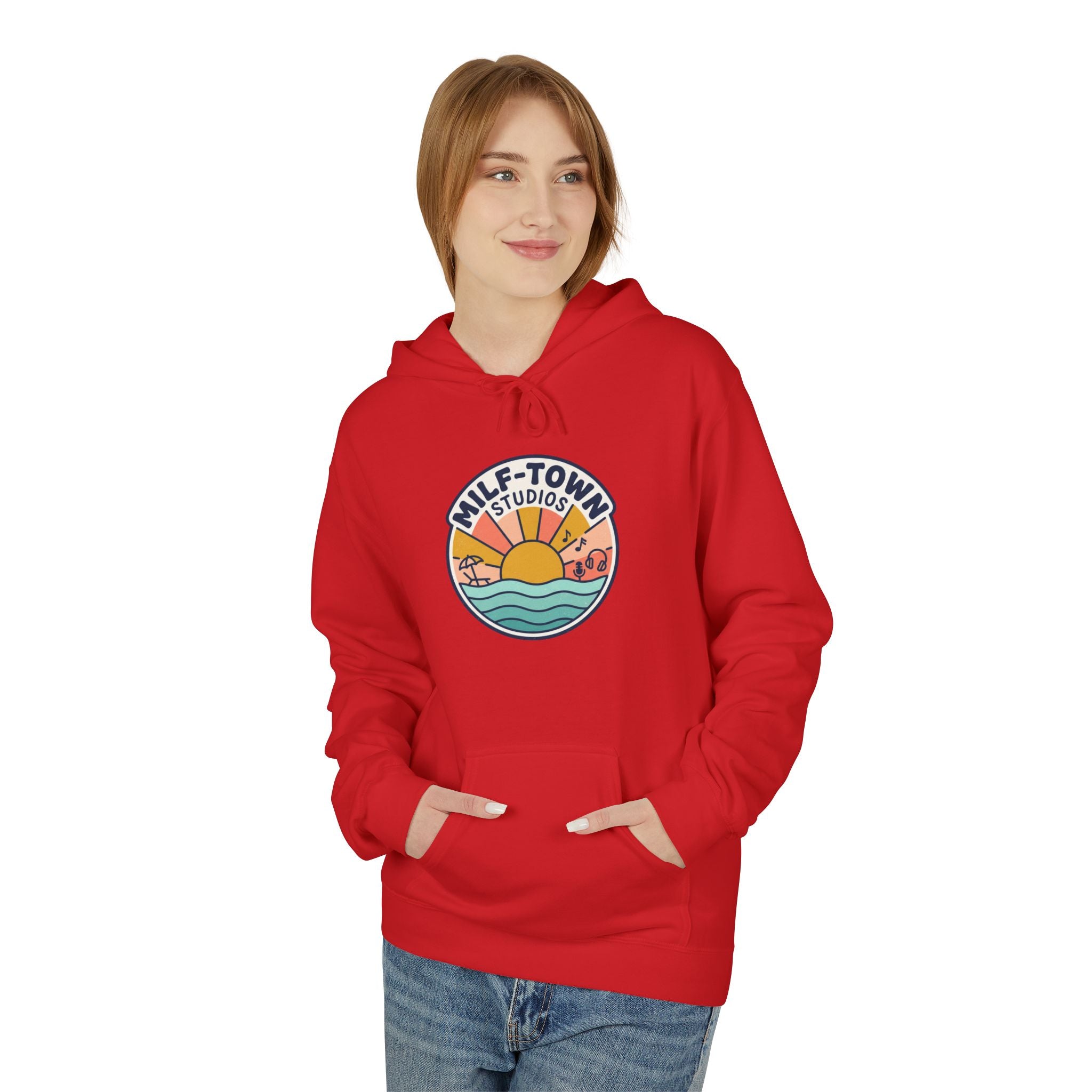 MILF-TOWN STUDIOS Coastal Sunset Hoodie – Retro Creator Lifestyle Pullover