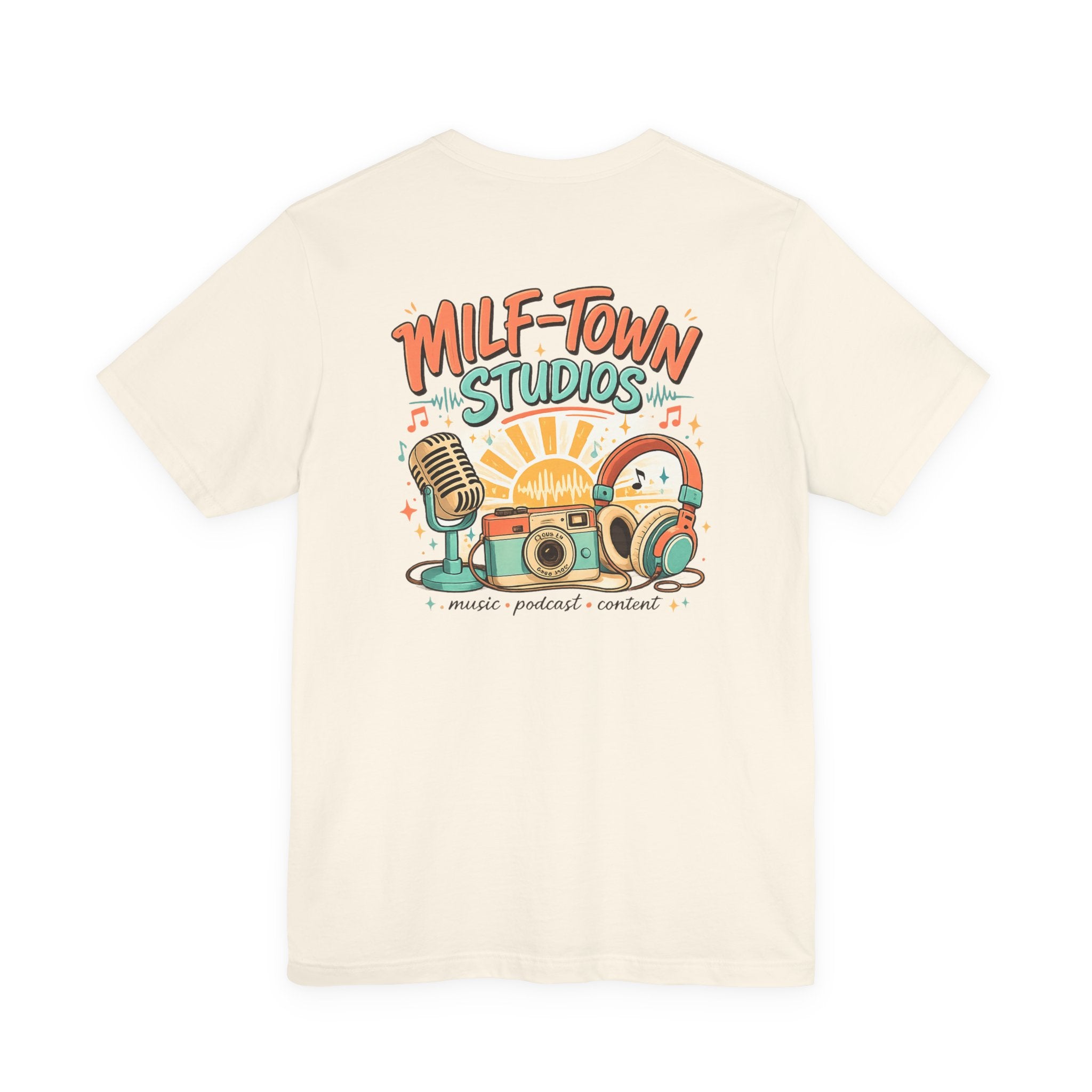 MILF-TOWN STUDIOS Retro Creator Tee – Podcast, Music & Content Creator Graphic Shirt