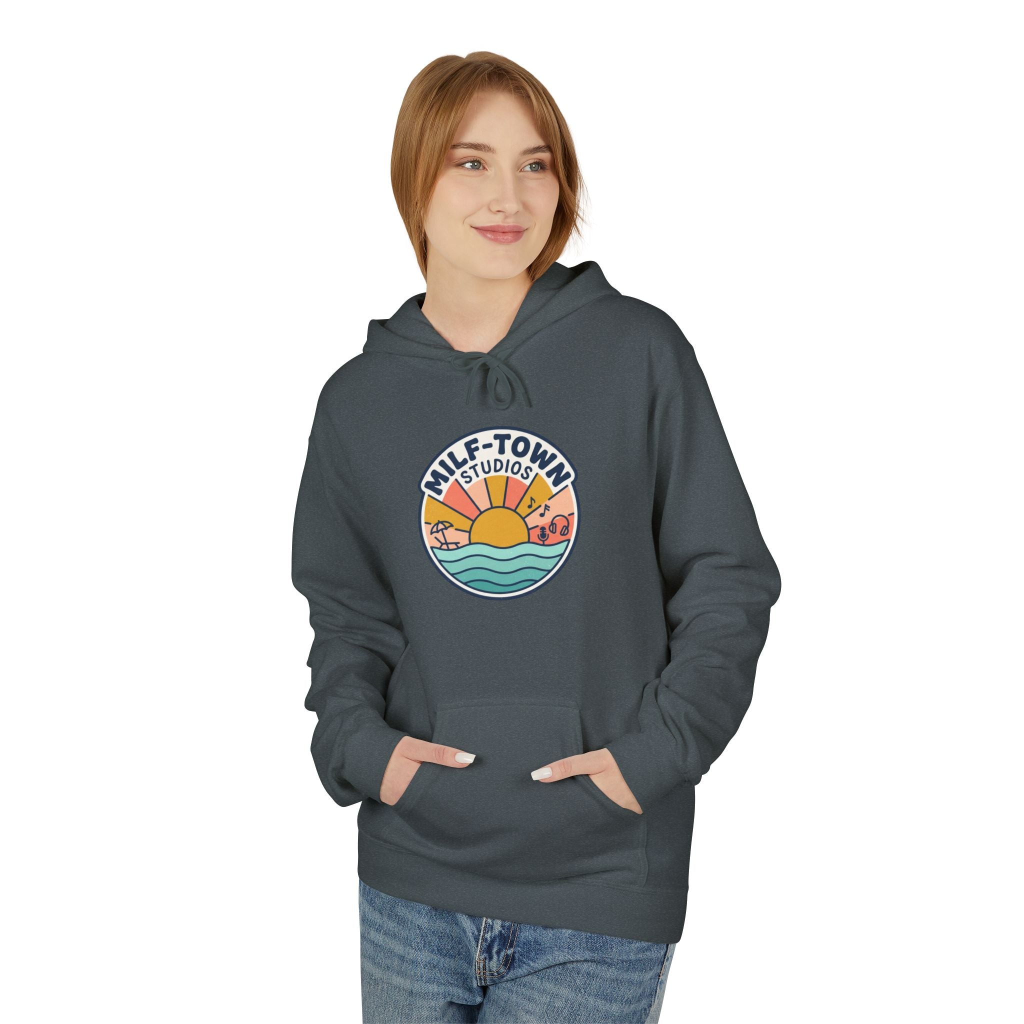 MILF-TOWN STUDIOS Coastal Sunset Hoodie – Retro Creator Lifestyle Pullover