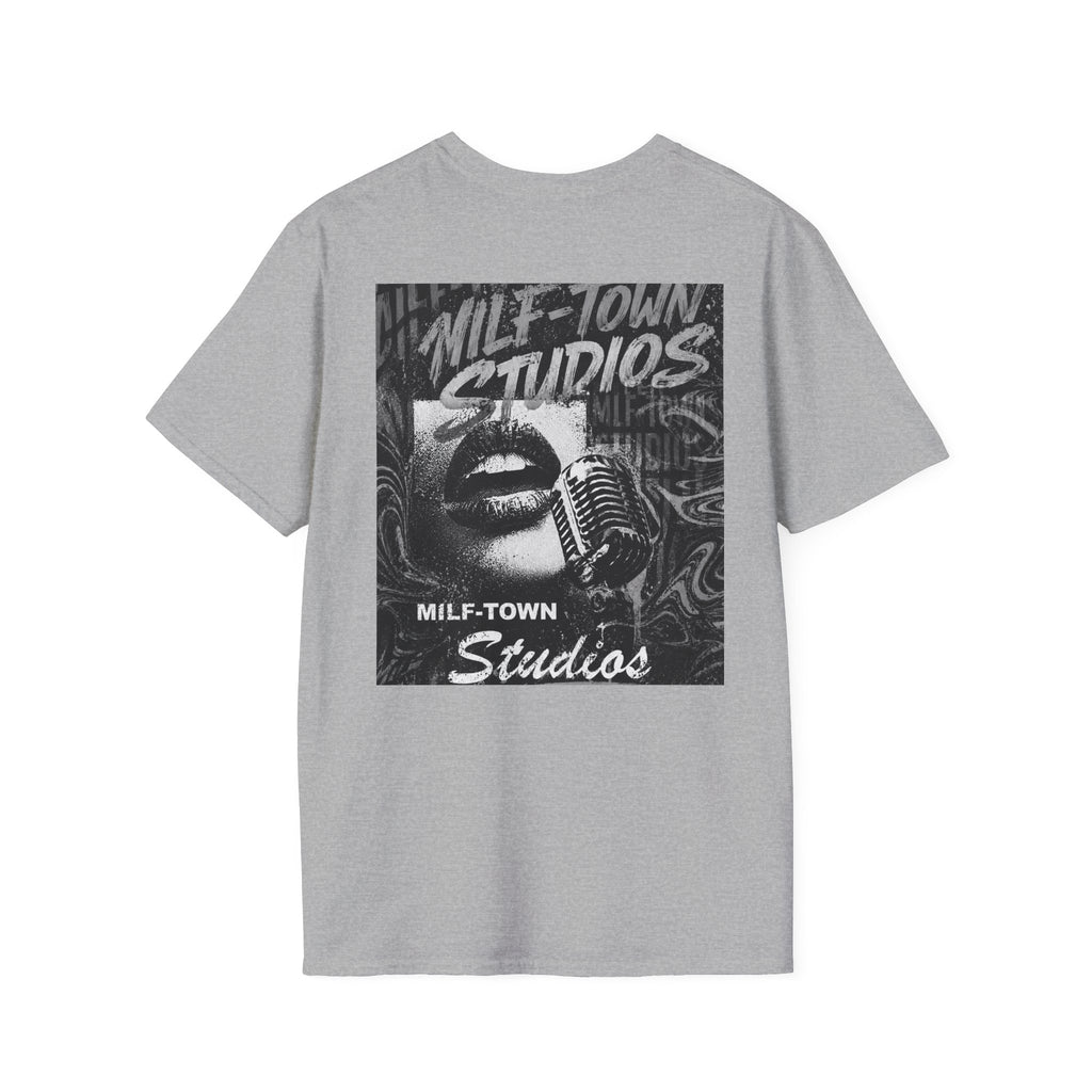 MILF-TOWN STUDIOS Vintage Mic Graphic Tee – Retro Audio, Podcast & Creator Streetwear Shirt