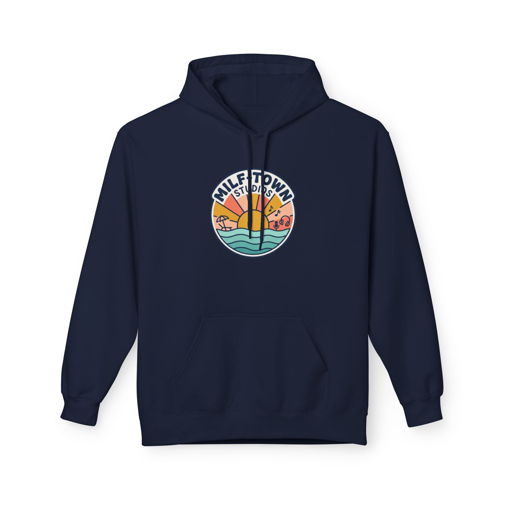 MILF-TOWN STUDIOS Coastal Sunset Hoodie – Retro Creator Lifestyle Pullover