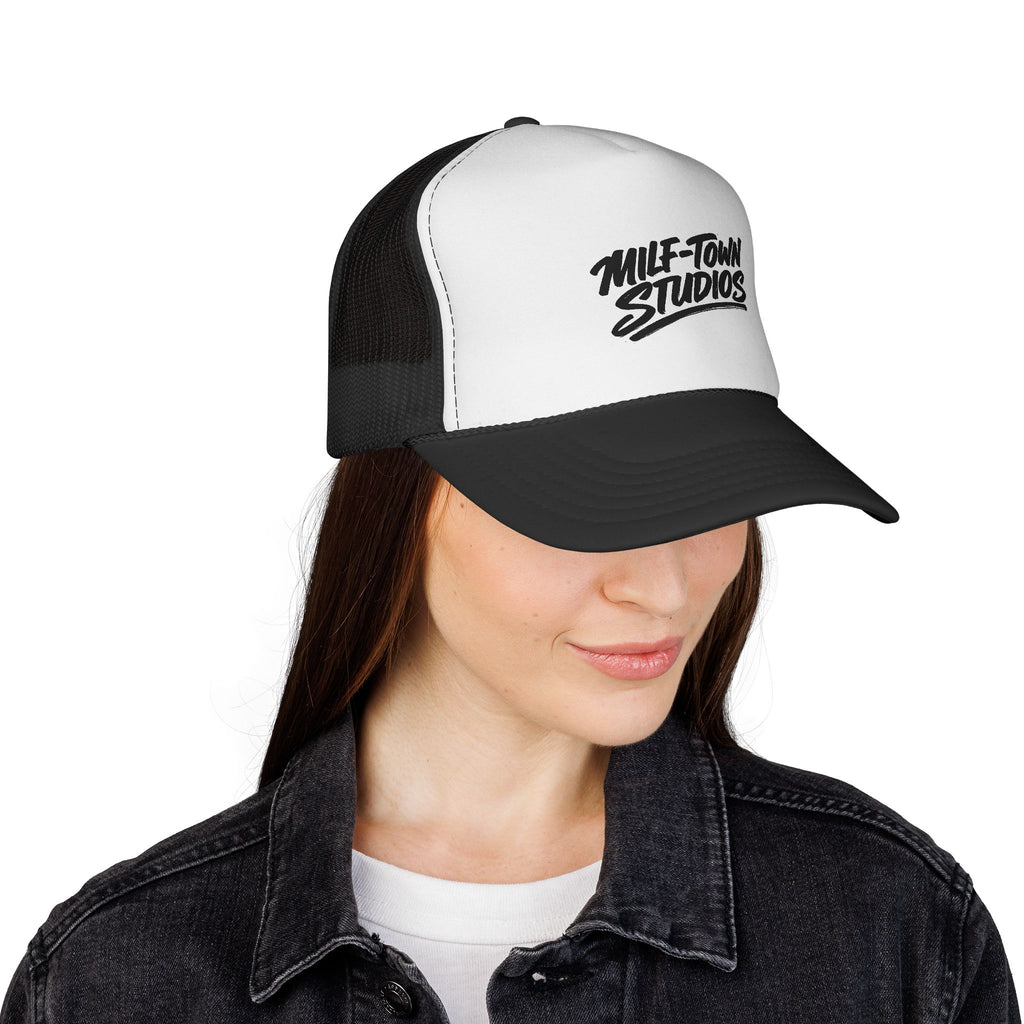 MILF-TOWN STUDIOS Retro Trucker Hat – Creator Streetwear Podcast Snapback Cap