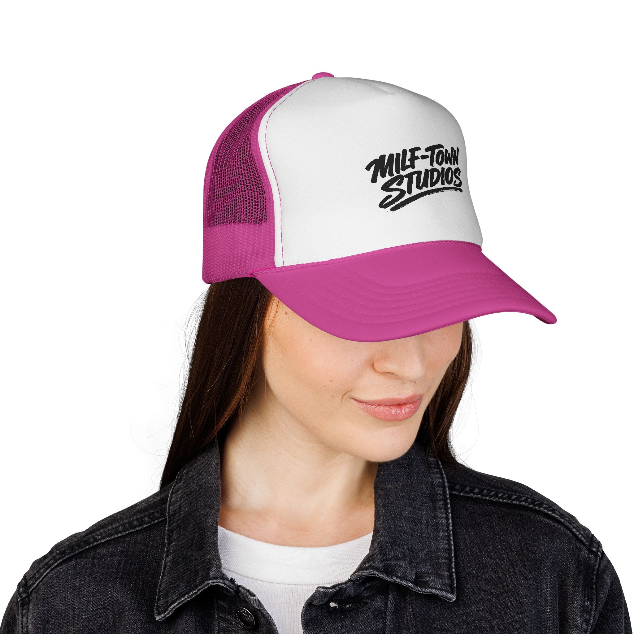 MILF-TOWN STUDIOS Retro Trucker Hat – Creator Streetwear Podcast Snapback Cap
