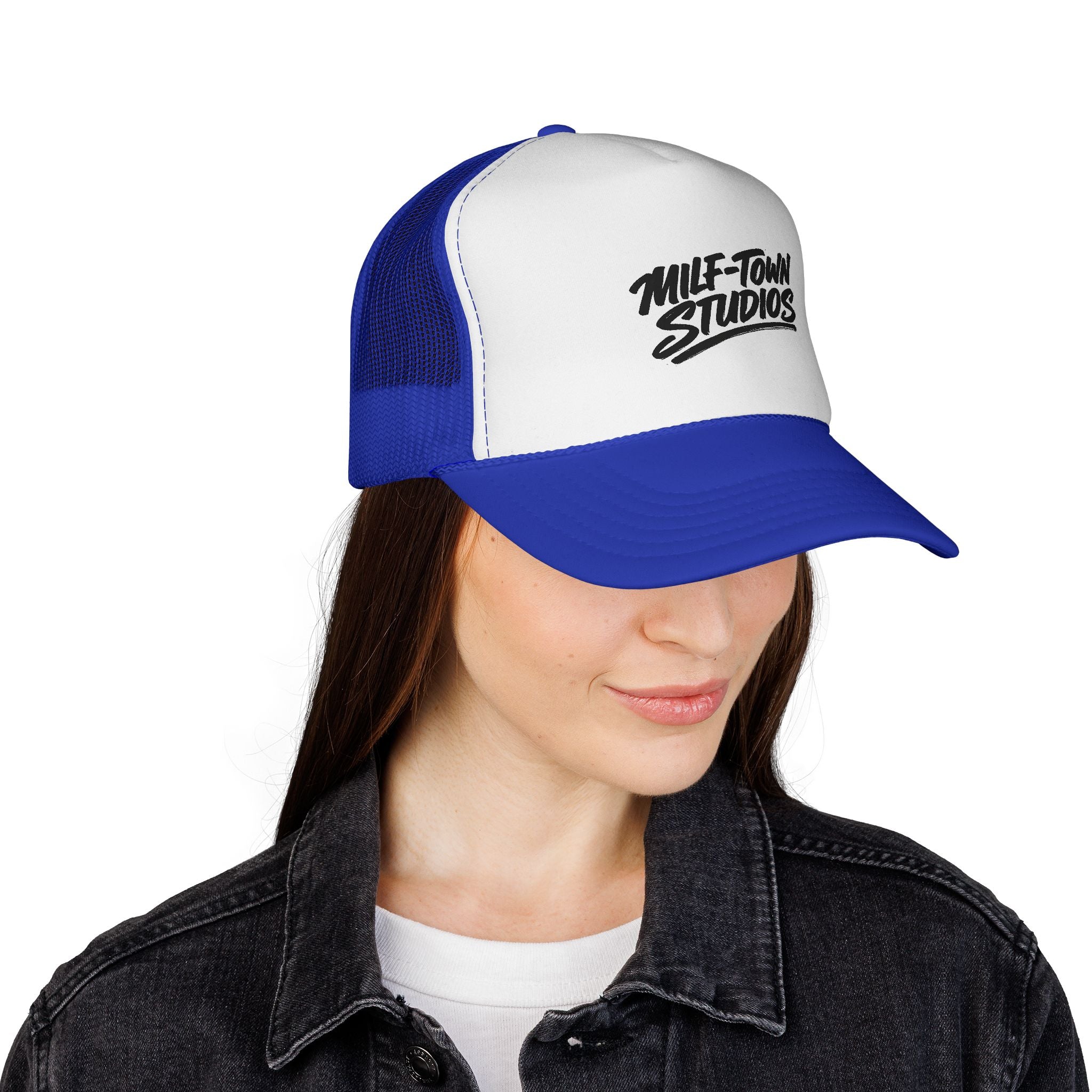 MILF-TOWN STUDIOS Retro Trucker Hat – Creator Streetwear Podcast Snapback Cap