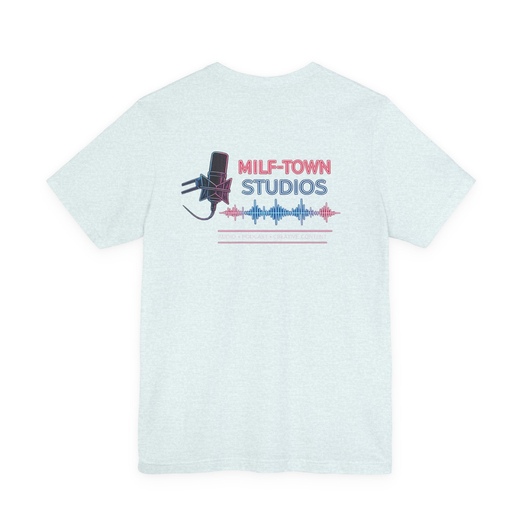 MILF-TOWN STUDIOS Neon Audio Wave Tee – Podcast & Creative Content Streetwear Shirt