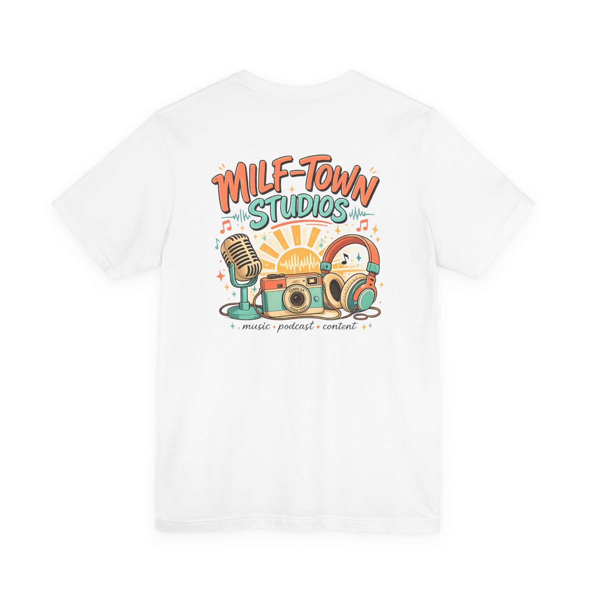 MILF-TOWN STUDIOS Retro Creator Tee – Podcast, Music & Content Creator Graphic Shirt