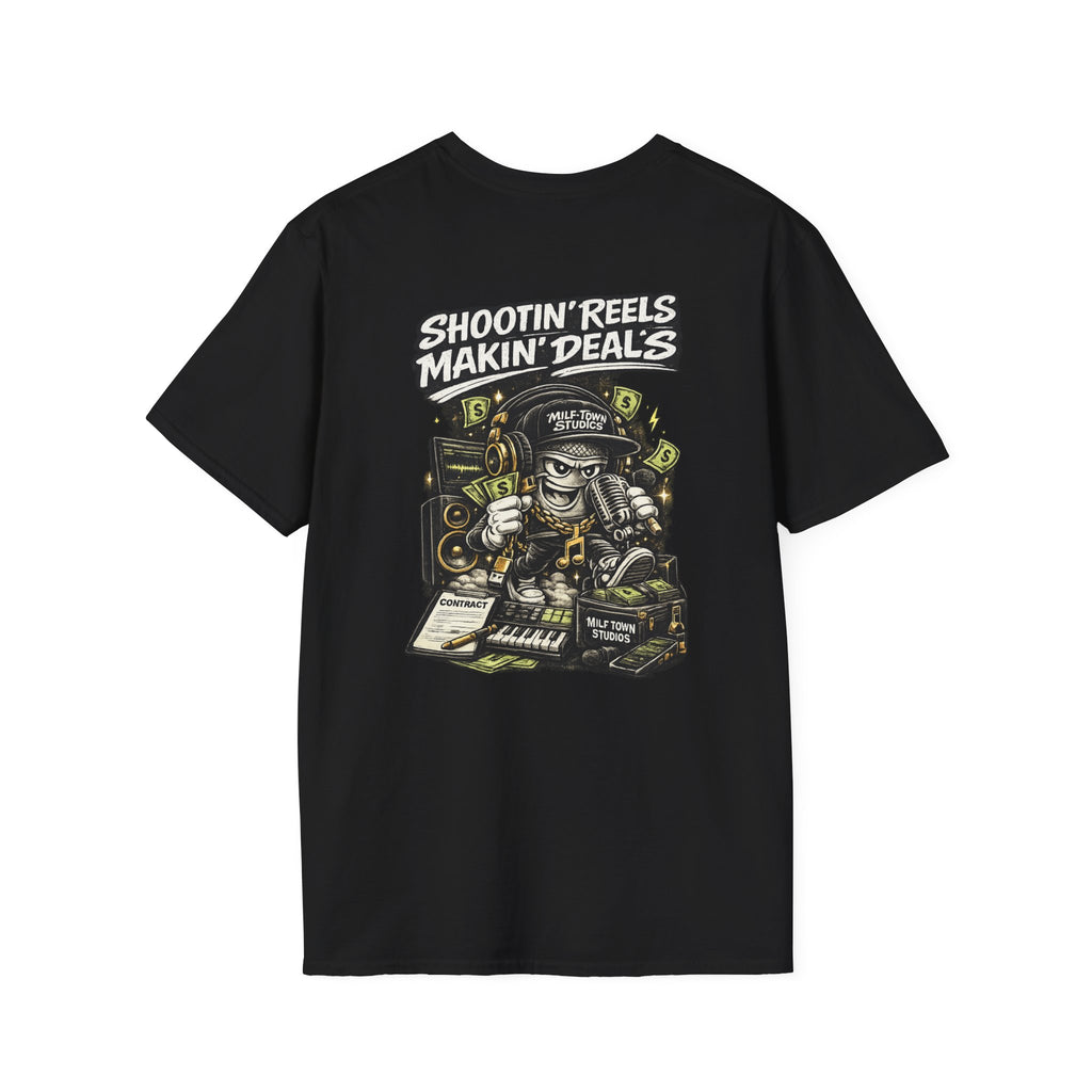MILF-TOWN STUDIOS Creator Hustle Streetwear Shirt - “Shootin’ Reels Makin’ Deals” Graphic Tee