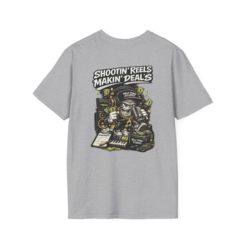 MILF-TOWN STUDIOS Creator Hustle Streetwear Shirt - “Shootin’ Reels Makin’ Deals” Graphic Tee