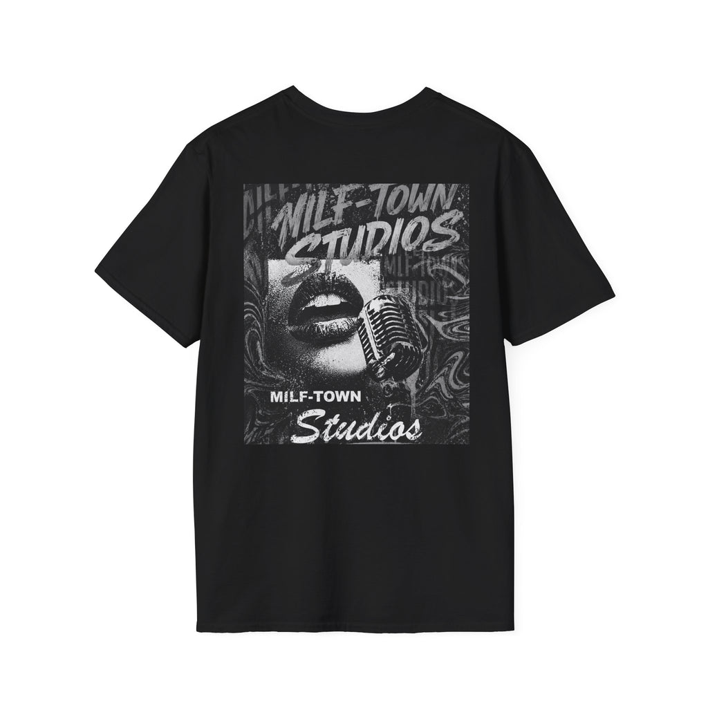MILF-TOWN STUDIOS Vintage Mic Graphic Tee – Retro Audio, Podcast & Creator Streetwear Shirt