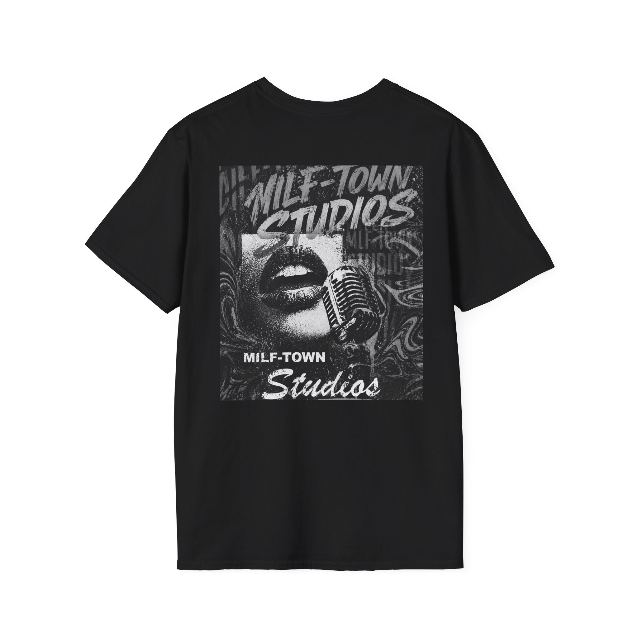 MILF-TOWN STUDIOS Vintage Mic Graphic Tee – Retro Audio, Podcast & Creator Streetwear Shirt
