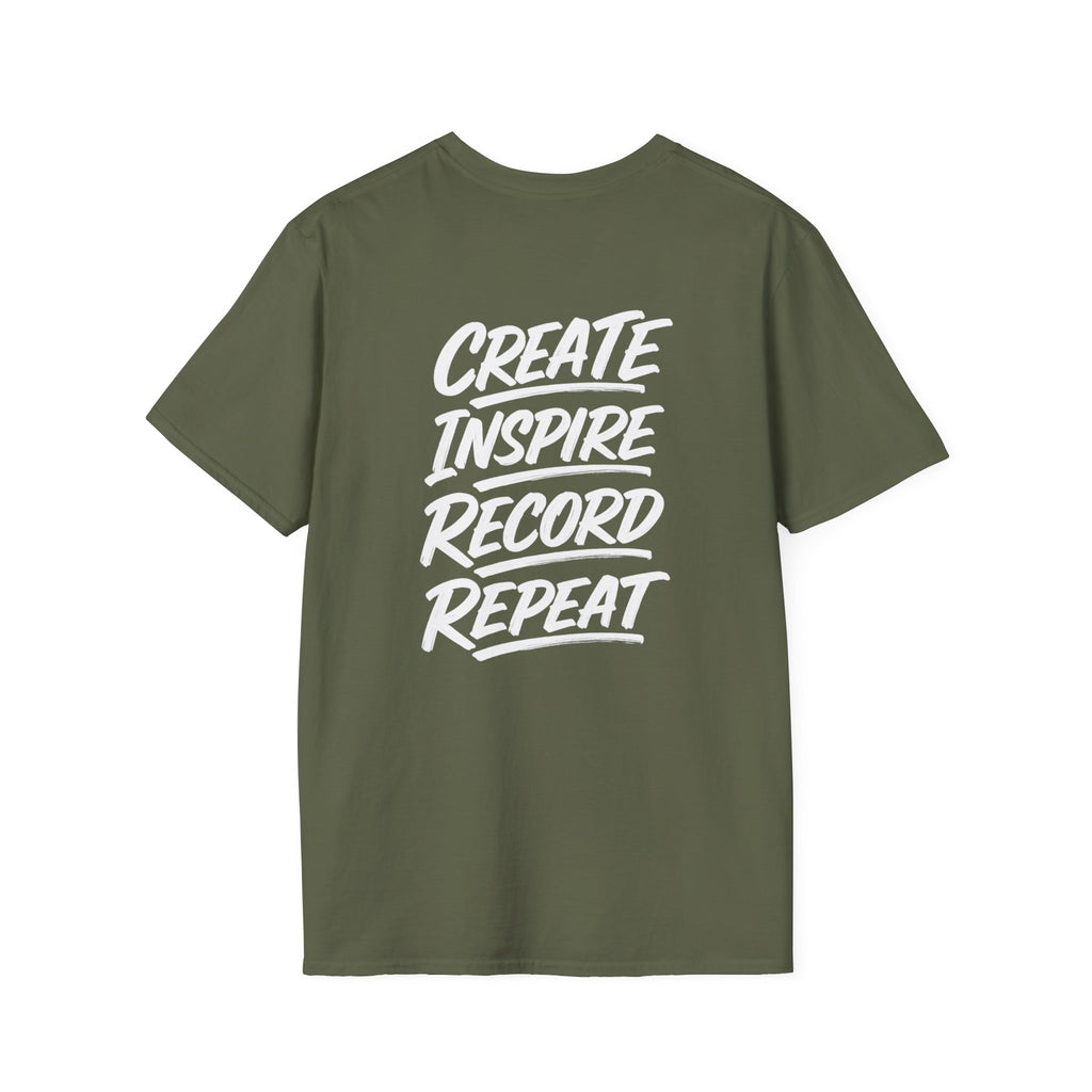 MILF-TOWN STUDIOS Creator Mindset Tee – “Create Inspire Record Repeat” Streetwear Shirt