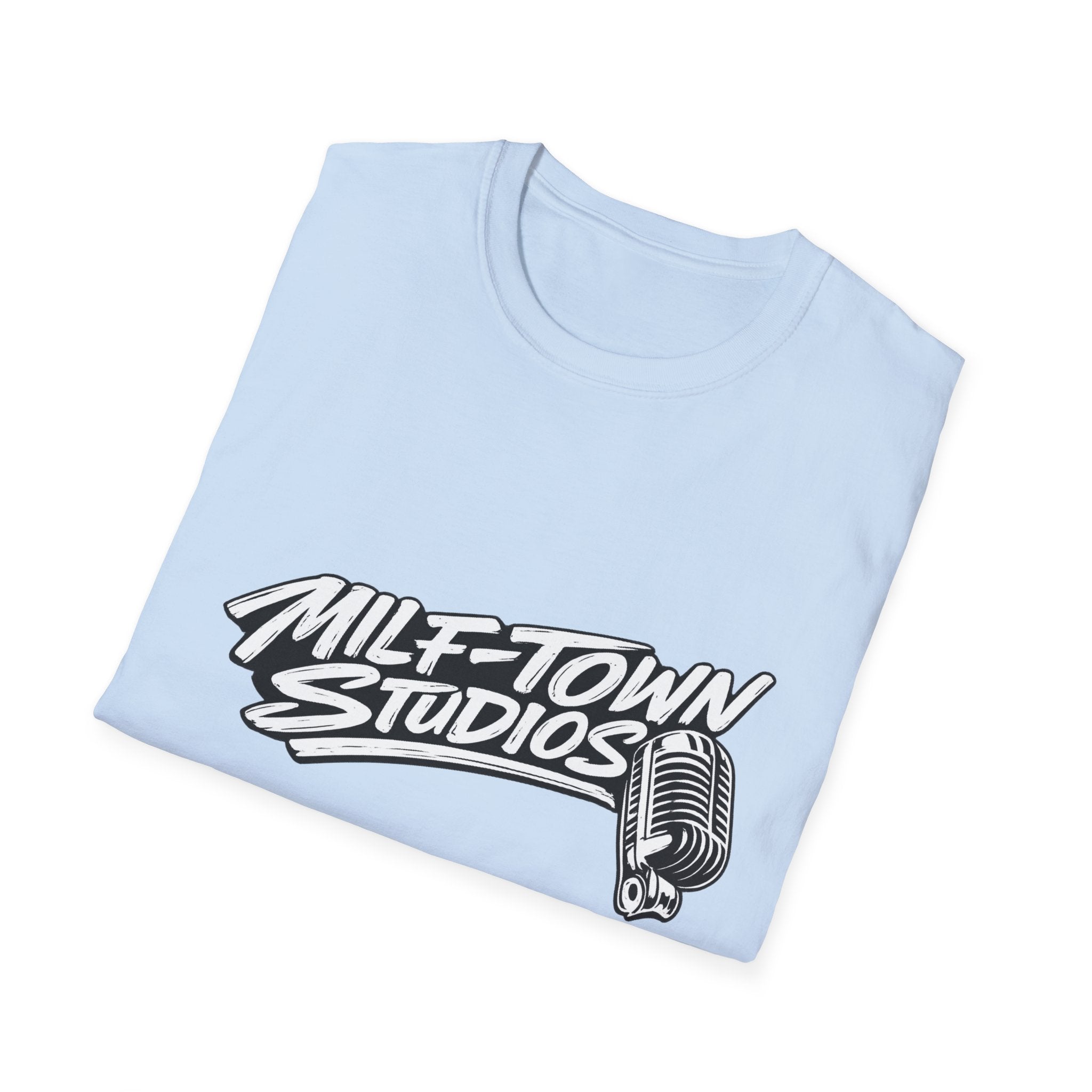 MILF-TOWN STUDIOS Vintage Mic Graphic Tee – Retro Audio, Podcast & Creator Streetwear Shirt
